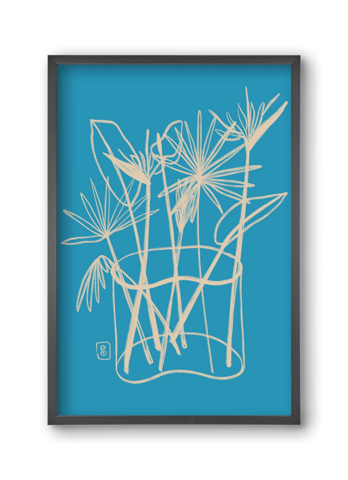 TROPICAL FLOWERS, 30x45 cm (30x45 cm), Fekete keret