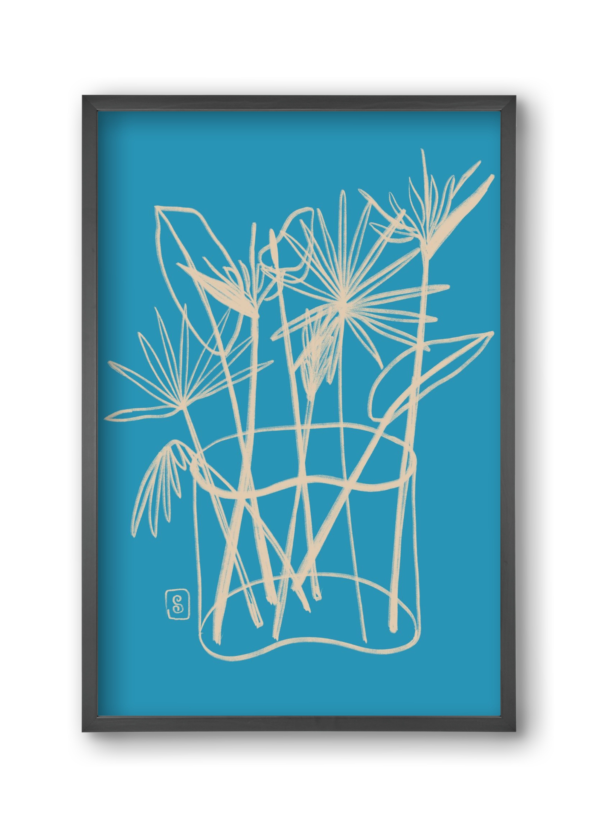 TROPICAL FLOWERS, 30x45 cm (30x45 cm), Fekete keret