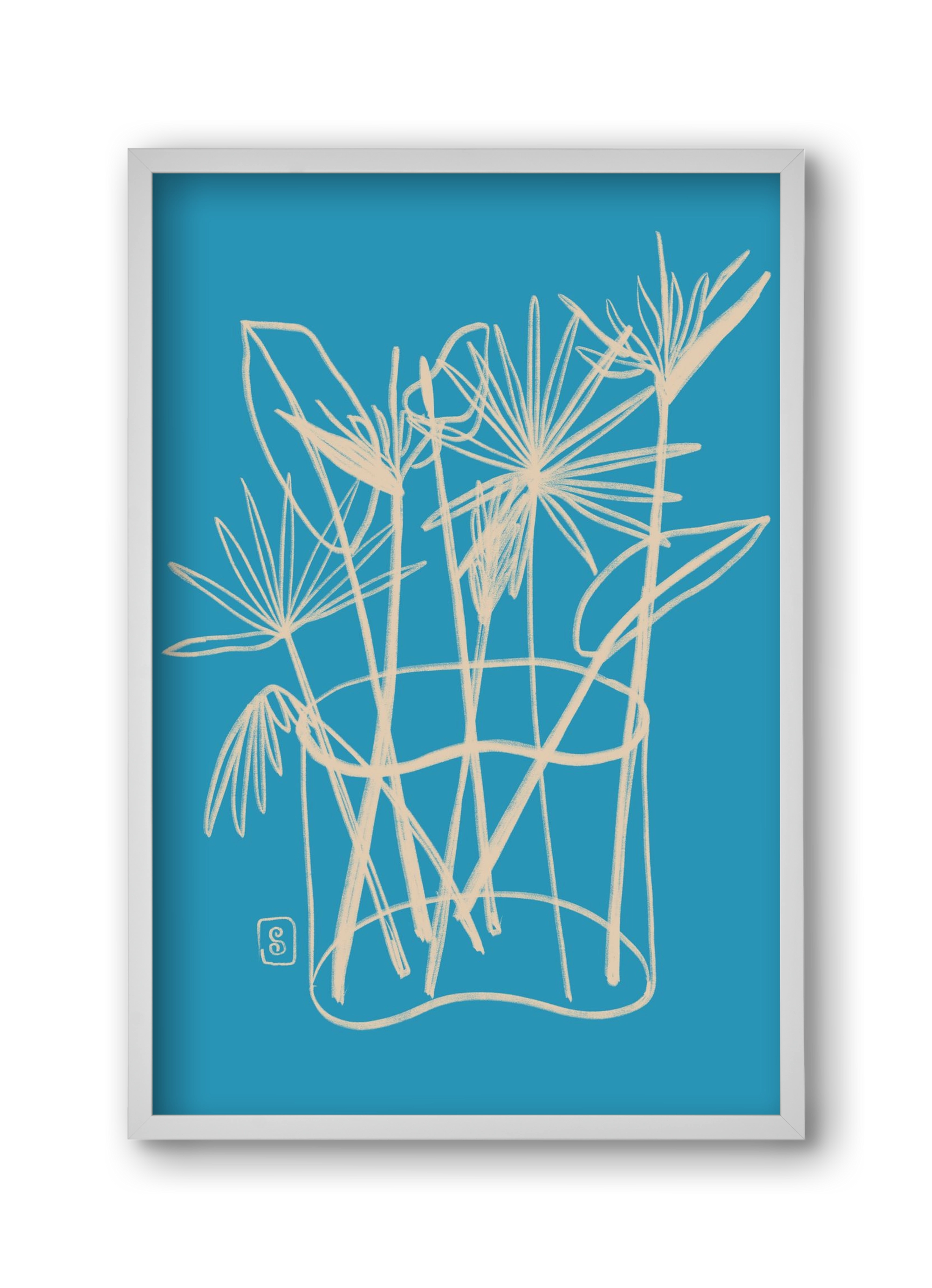 TROPICAL FLOWERS, 30x45 cm (30x45 cm), Fehér keret