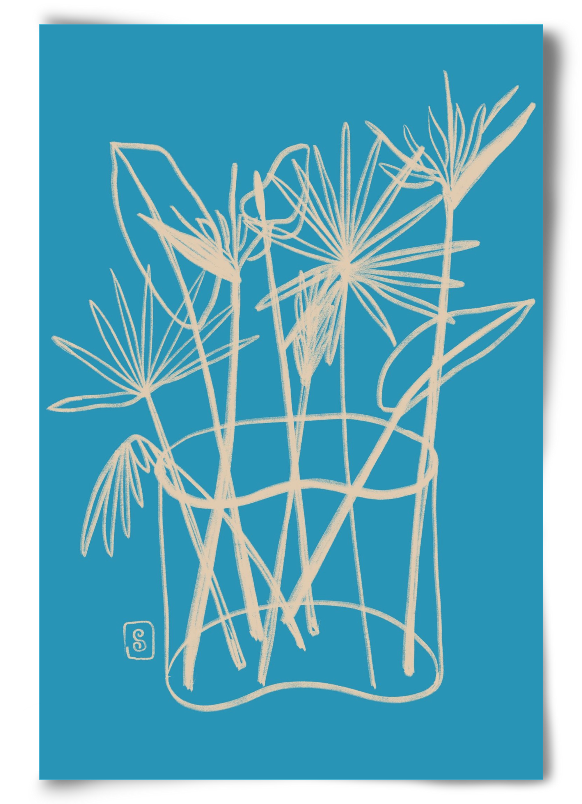 TROPICAL FLOWERS, 60x90 cm, Keret nélkül