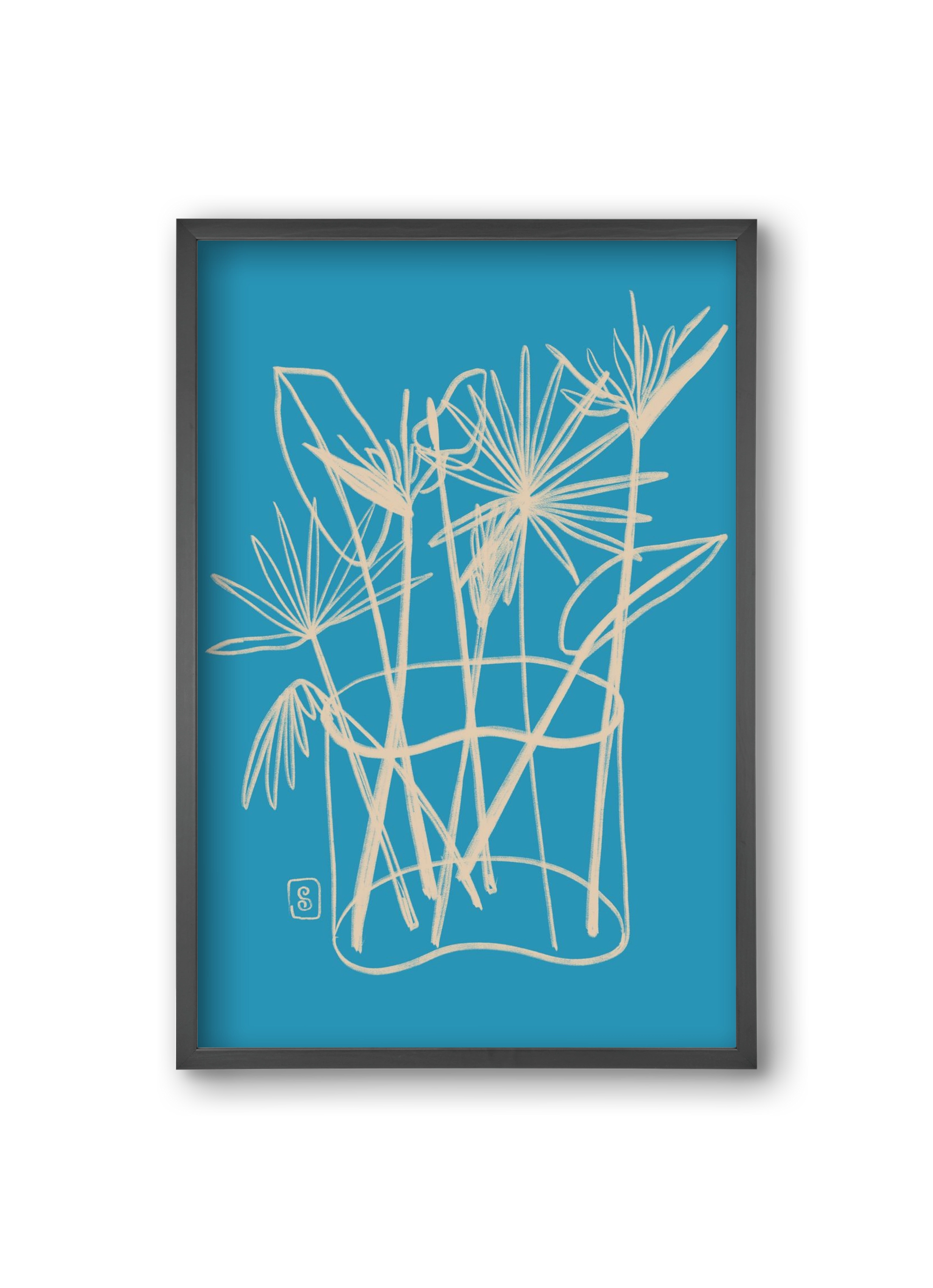 TROPICAL FLOWERS, 20x30 cm (20x30 cm), Fekete keret