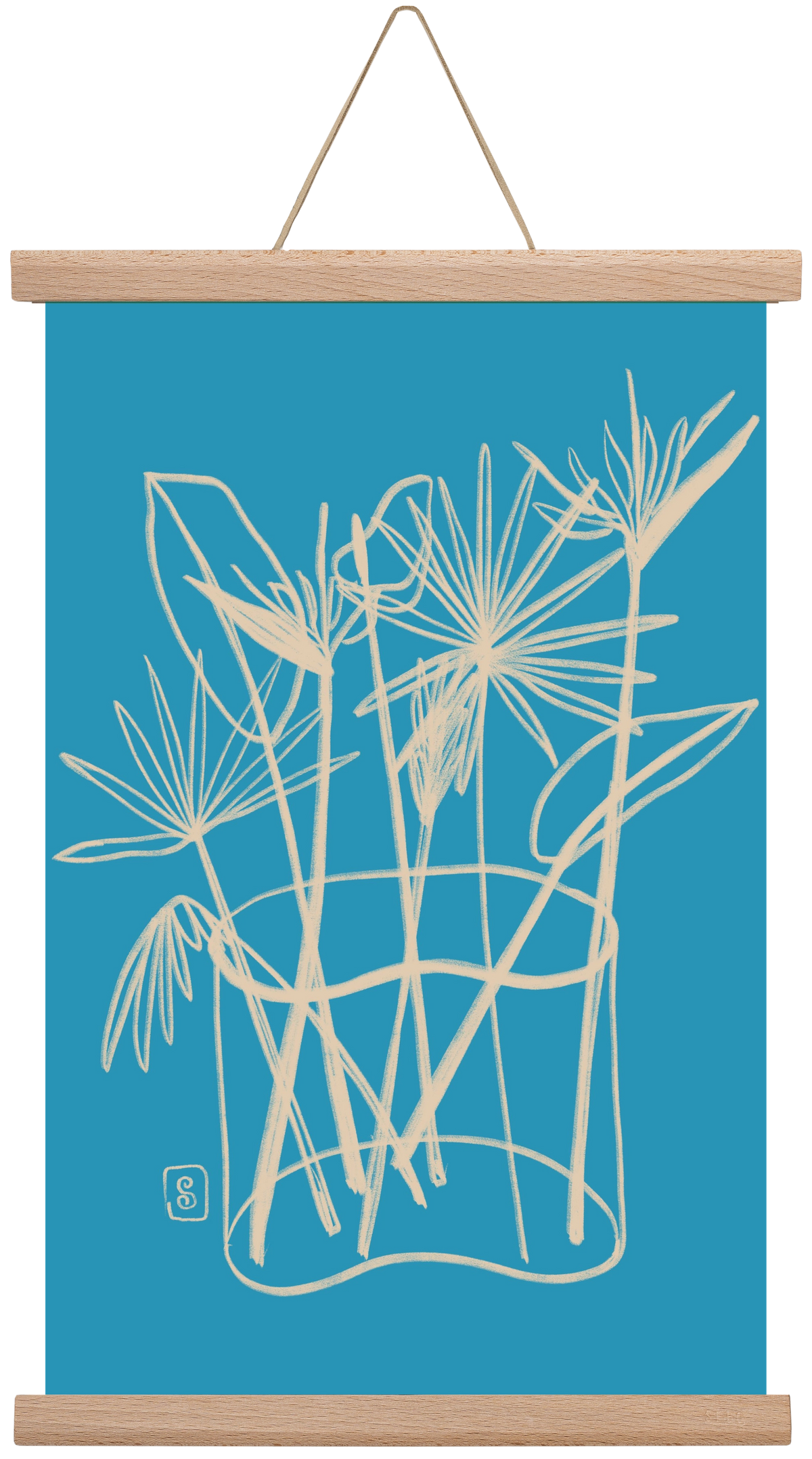 TROPICAL FLOWERS, 30x45 cm (30x45 cm), Tölgy akasztó