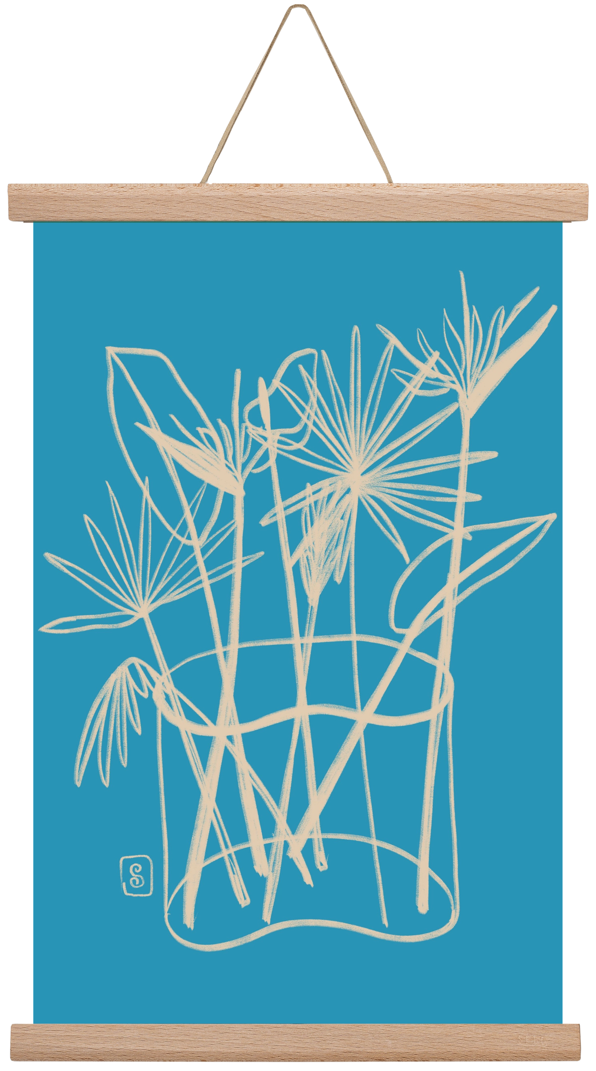 TROPICAL FLOWERS, 30x45 cm (30x45 cm), Tölgy akasztó