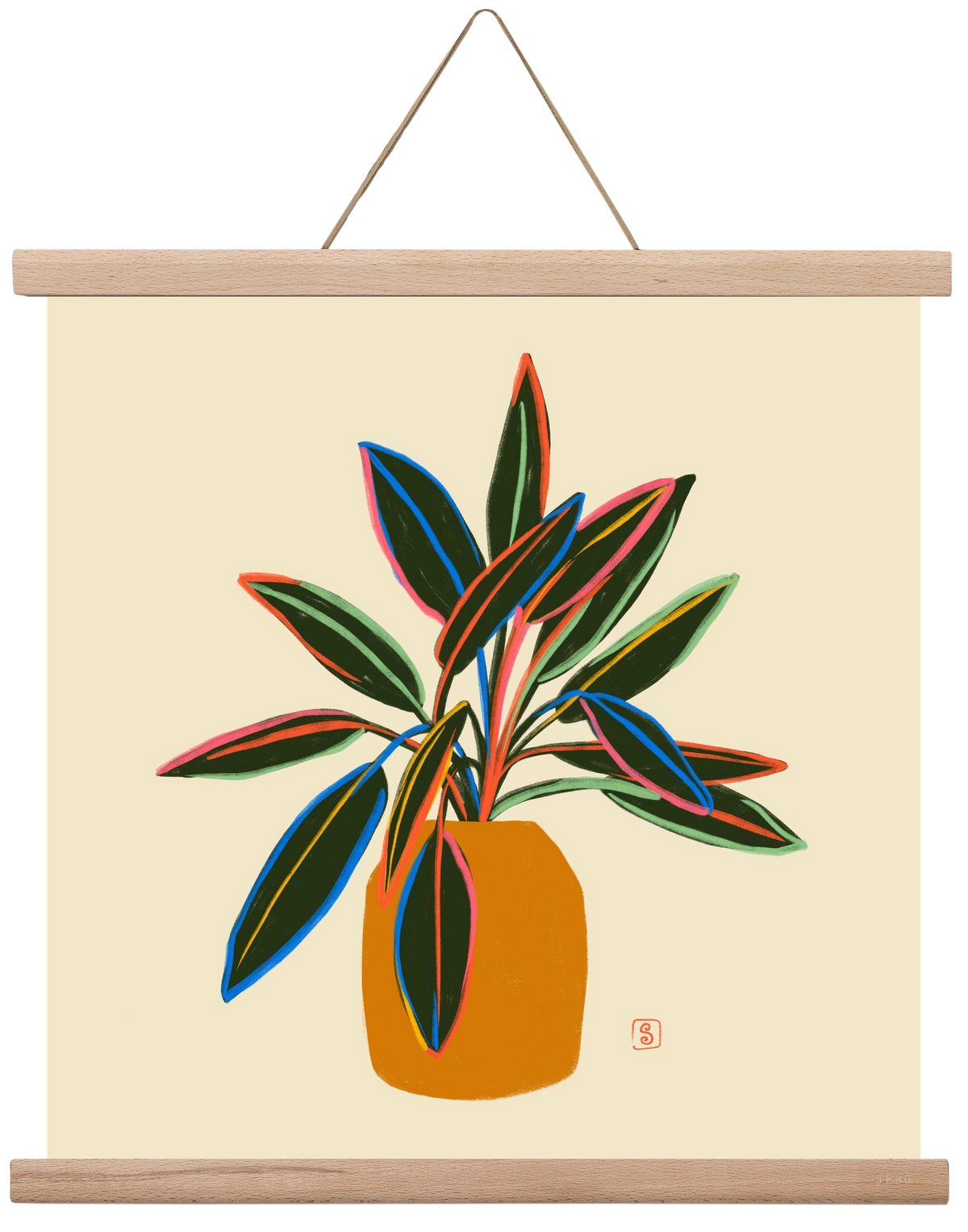PLANT WITH COLOURFUL LEAVES, 40x40 cm (40x40 cm), Tölgy akasztó