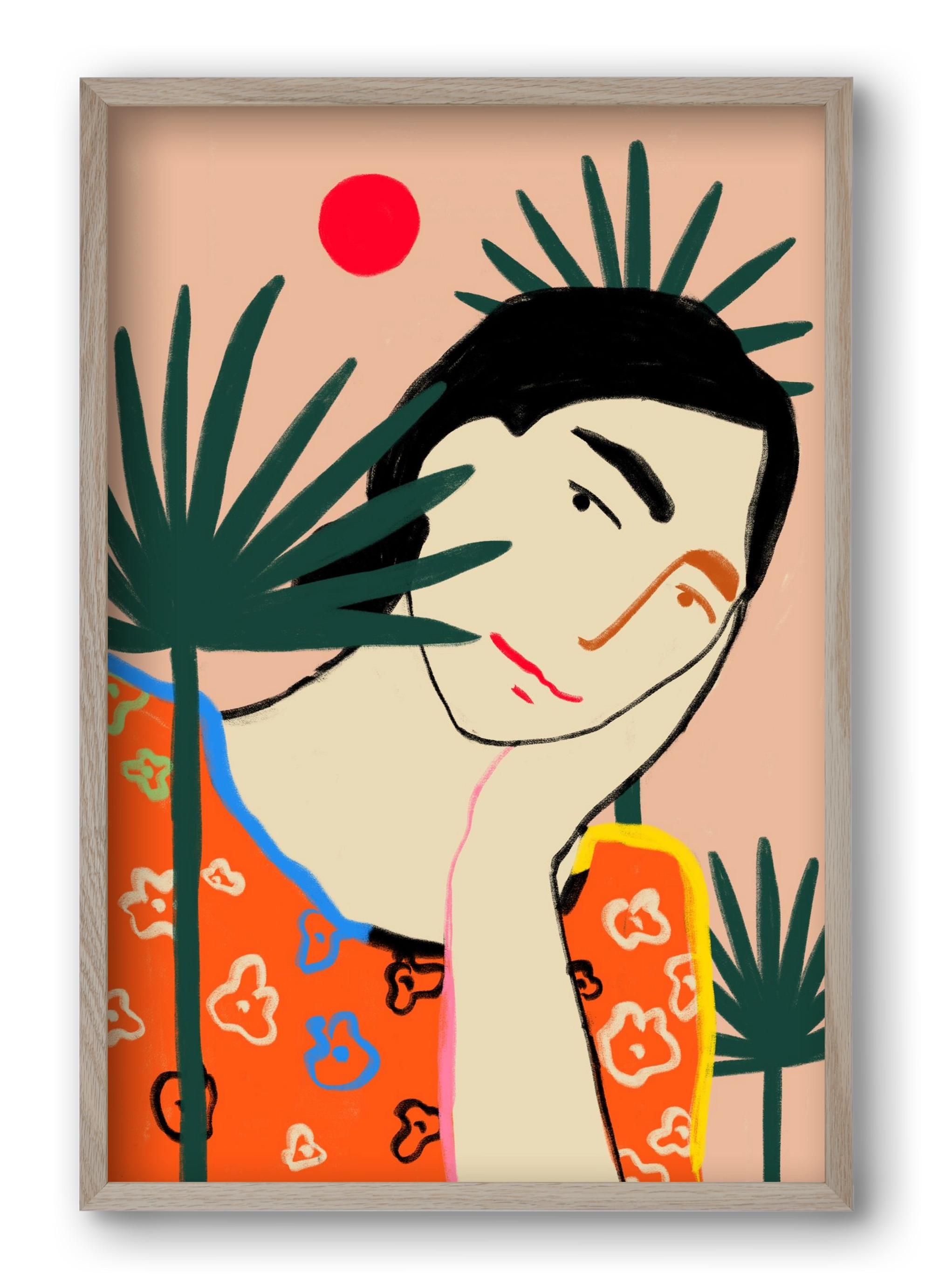 VACATION MOOD, 40x60 cm (40x60 cm), Tölgy keret