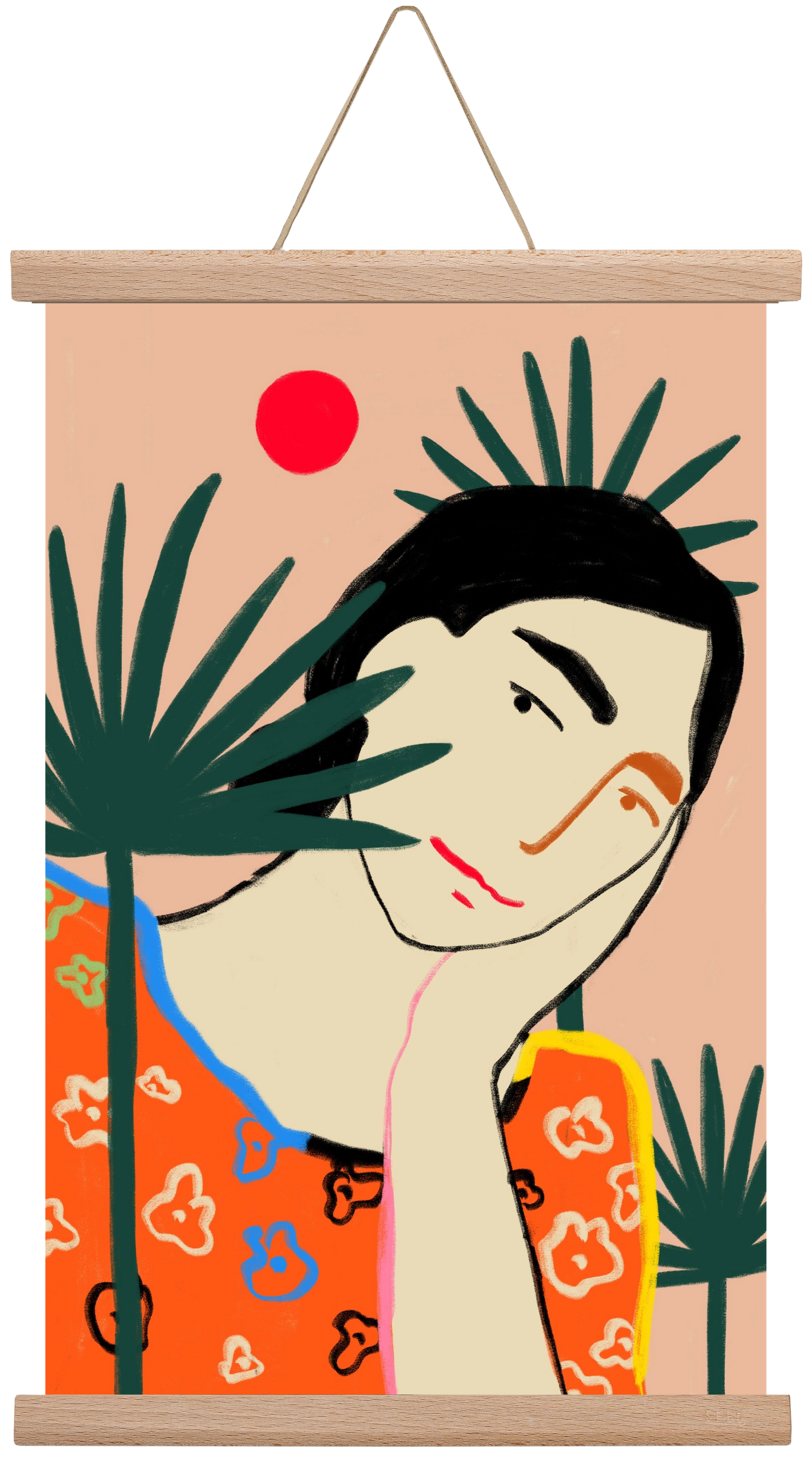 VACATION MOOD, 30x45 cm (30x45 cm), Tölgy akasztó