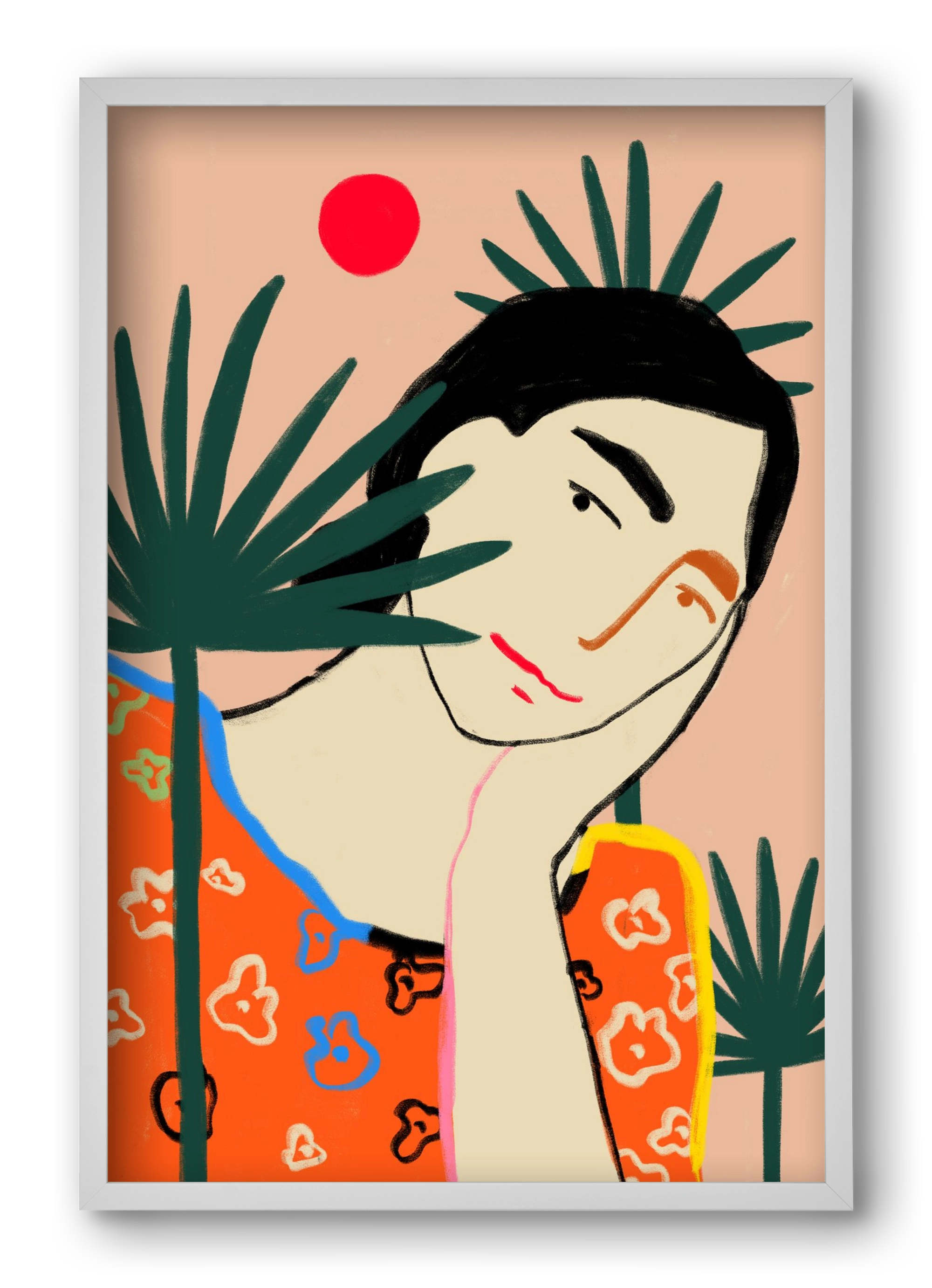 VACATION MOOD, 40x60 cm (40x60 cm), Fehér keret