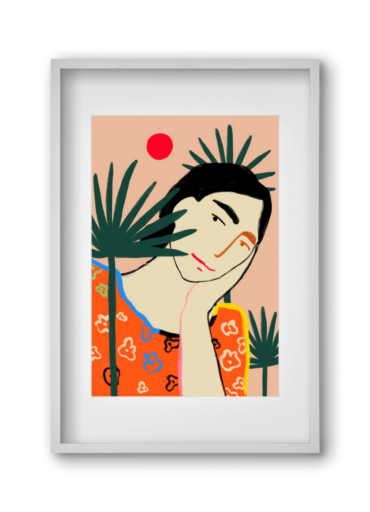 VACATION MOOD, 30x45 cm (20x30 cm), Fehér keret, paszpartuval