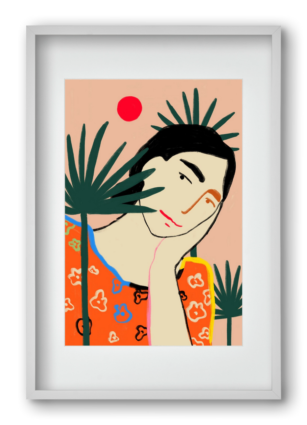 VACATION MOOD, 40x60 cm (30x45 cm), Fehér keret, paszpartuval