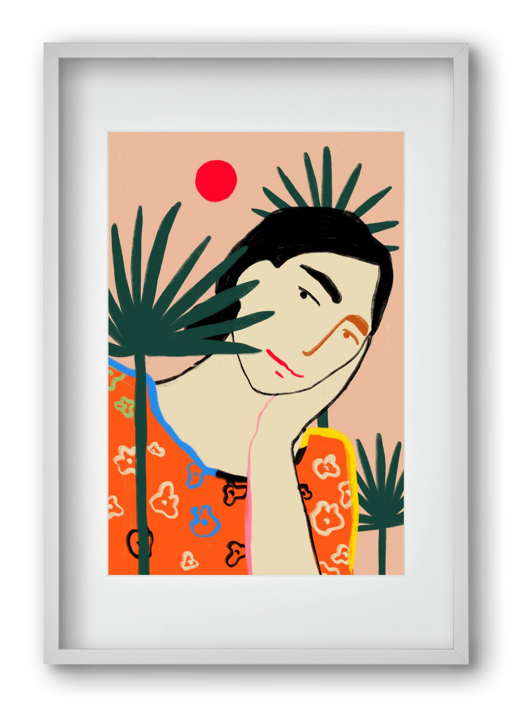 VACATION MOOD, 40x60 cm (30x45 cm), Fehér keret, paszpartuval