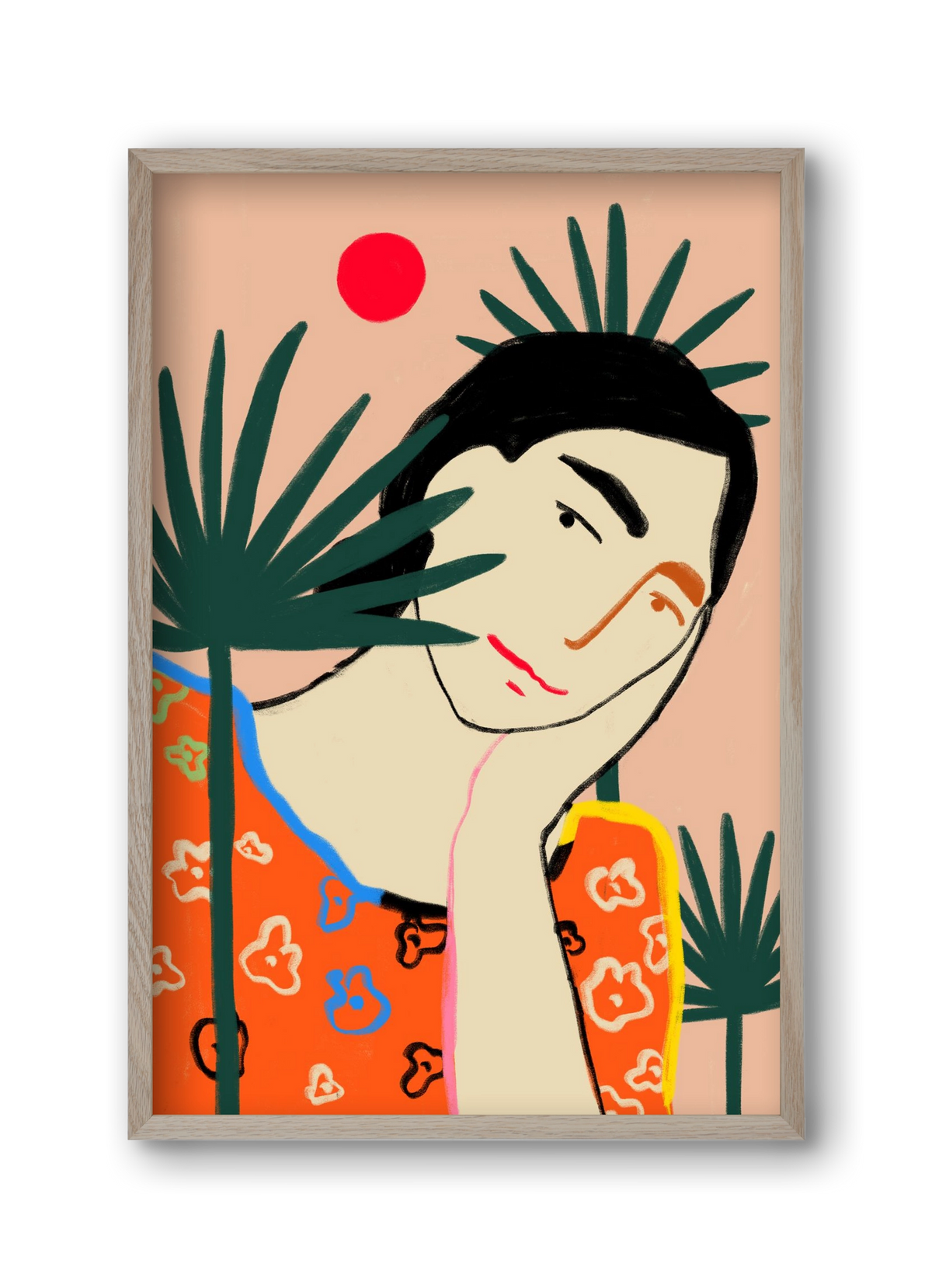 VACATION MOOD, 30x45 cm (30x45 cm), Tölgy keret