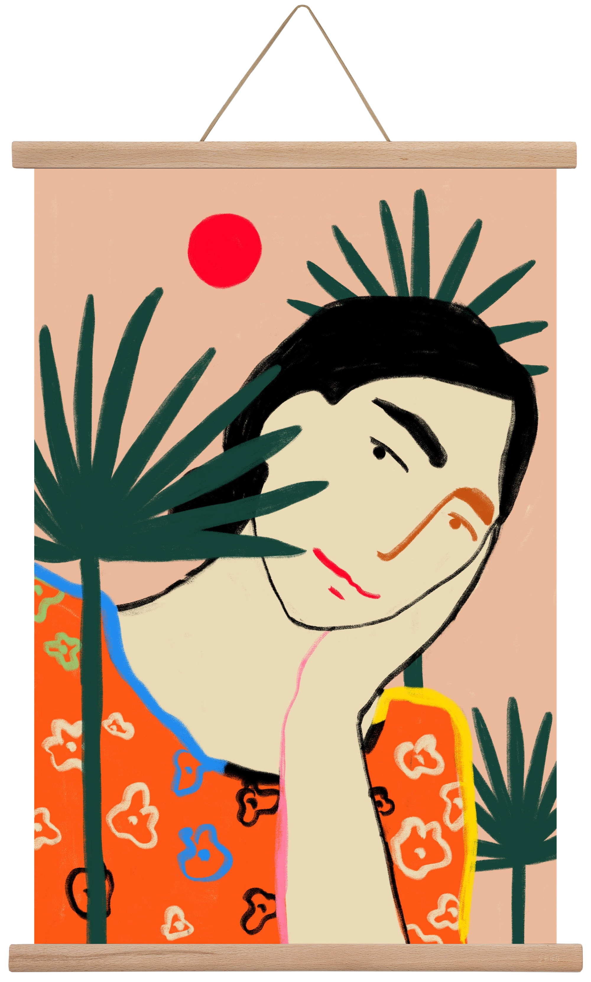 VACATION MOOD, 40x60 cm (40x60 cm), Tölgy akasztó