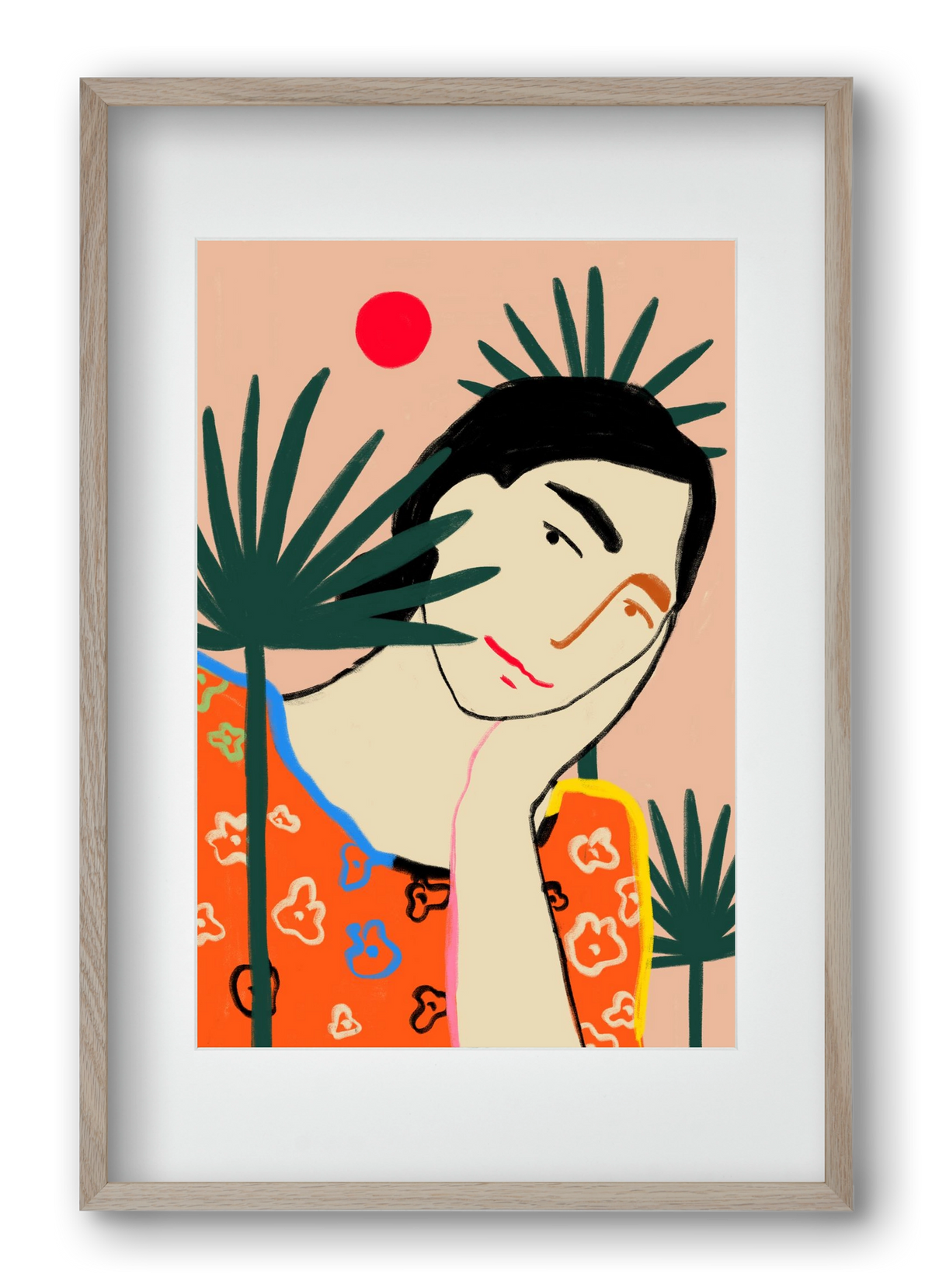 VACATION MOOD, 40x60 cm (30x45 cm), Tölgy keret, paszpartuval