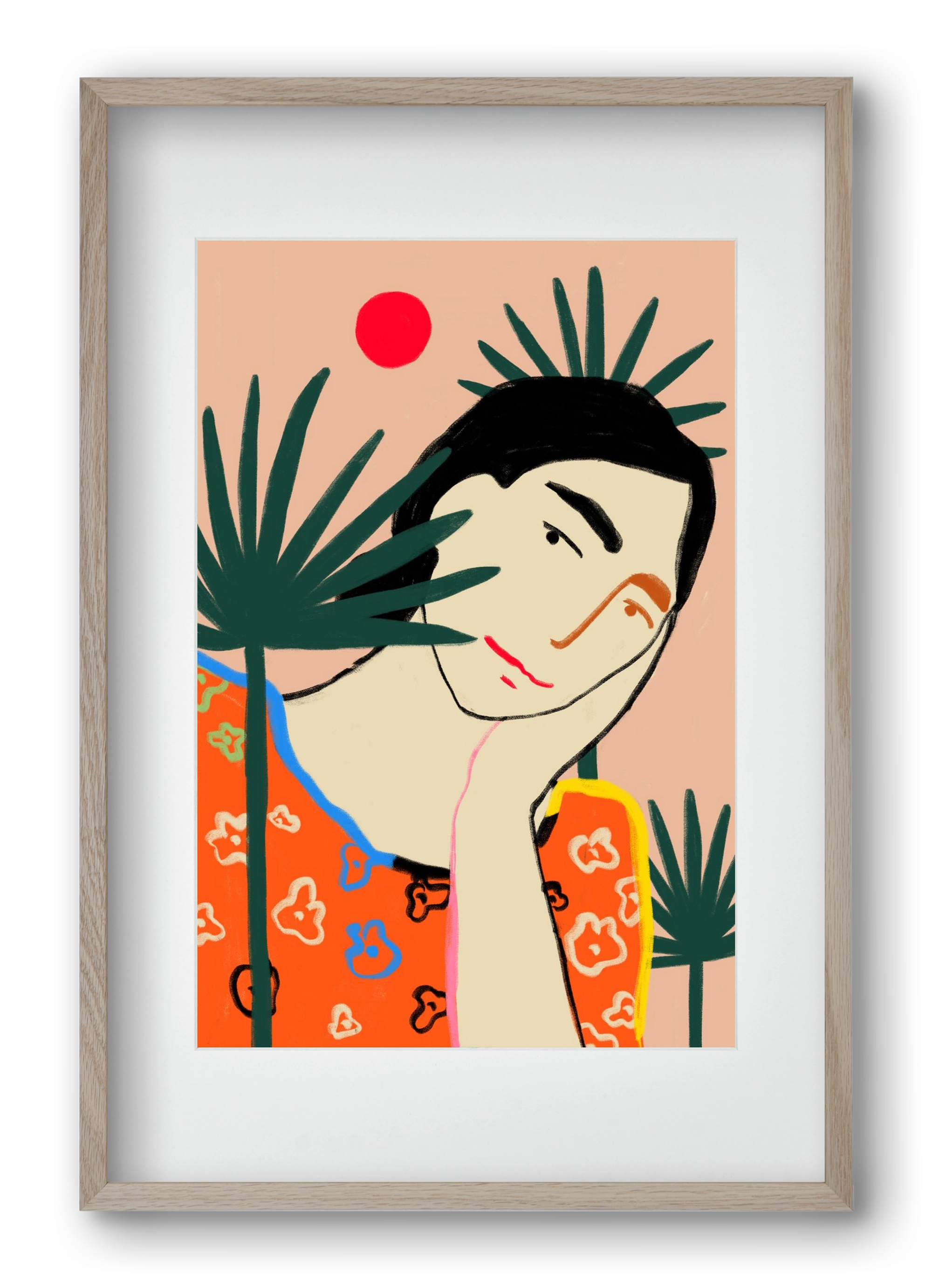 VACATION MOOD, 40x60 cm (30x45 cm), Tölgy keret, paszpartuval