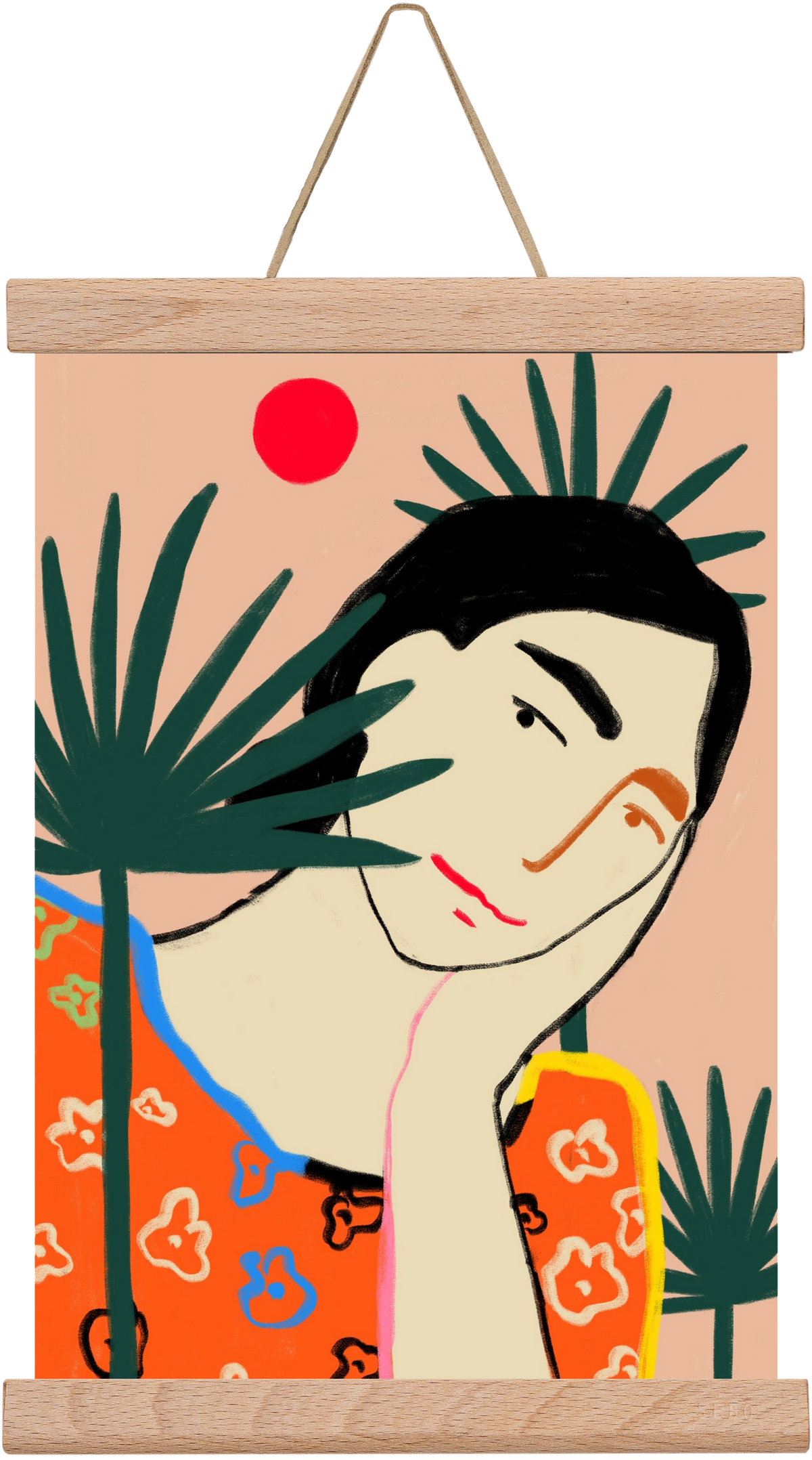 VACATION MOOD, 20x30 cm (20x30 cm), Tölgy akasztó