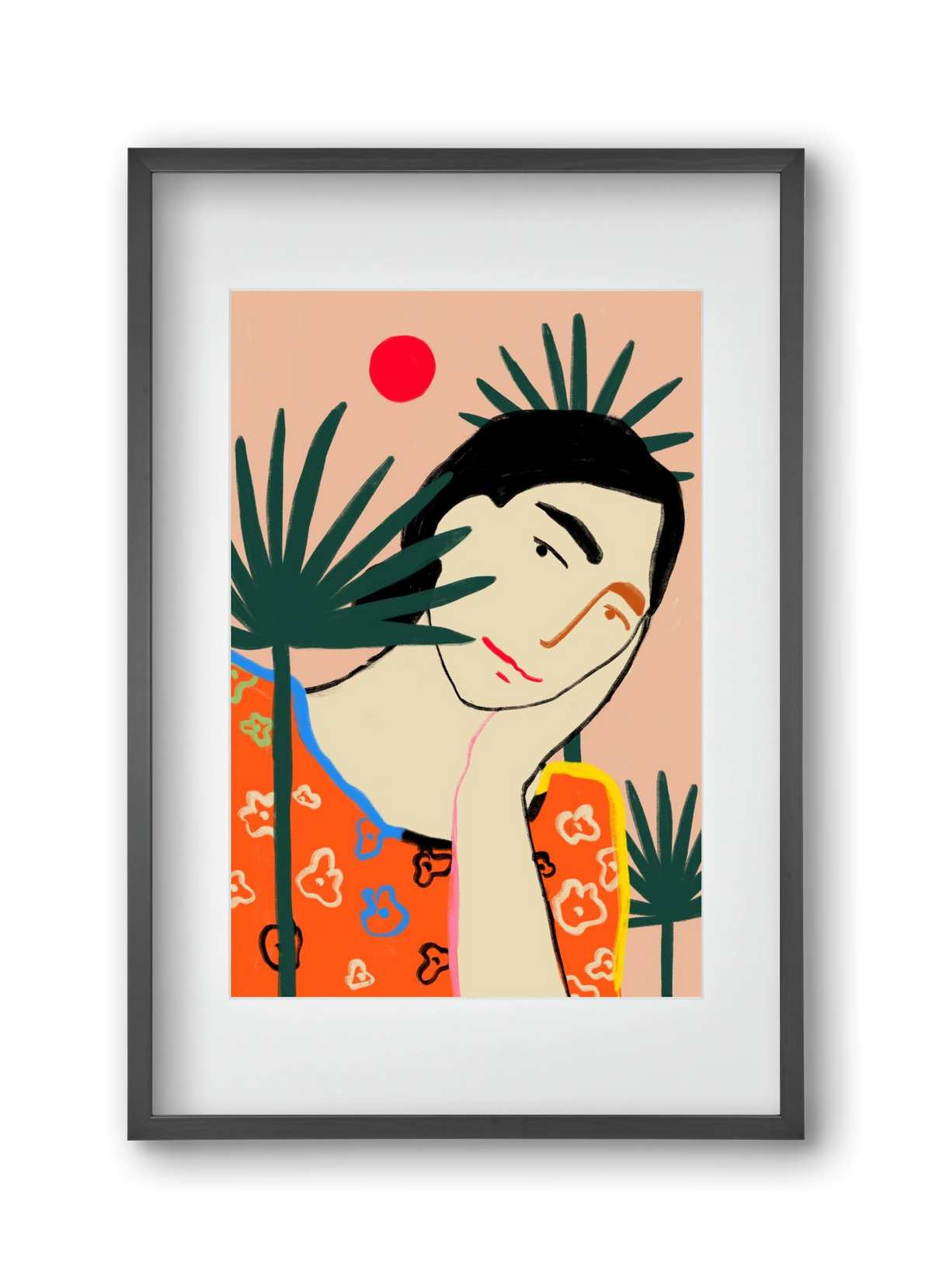 VACATION MOOD, 30x45 cm (20x30 cm), Fekete keret, paszpartuval