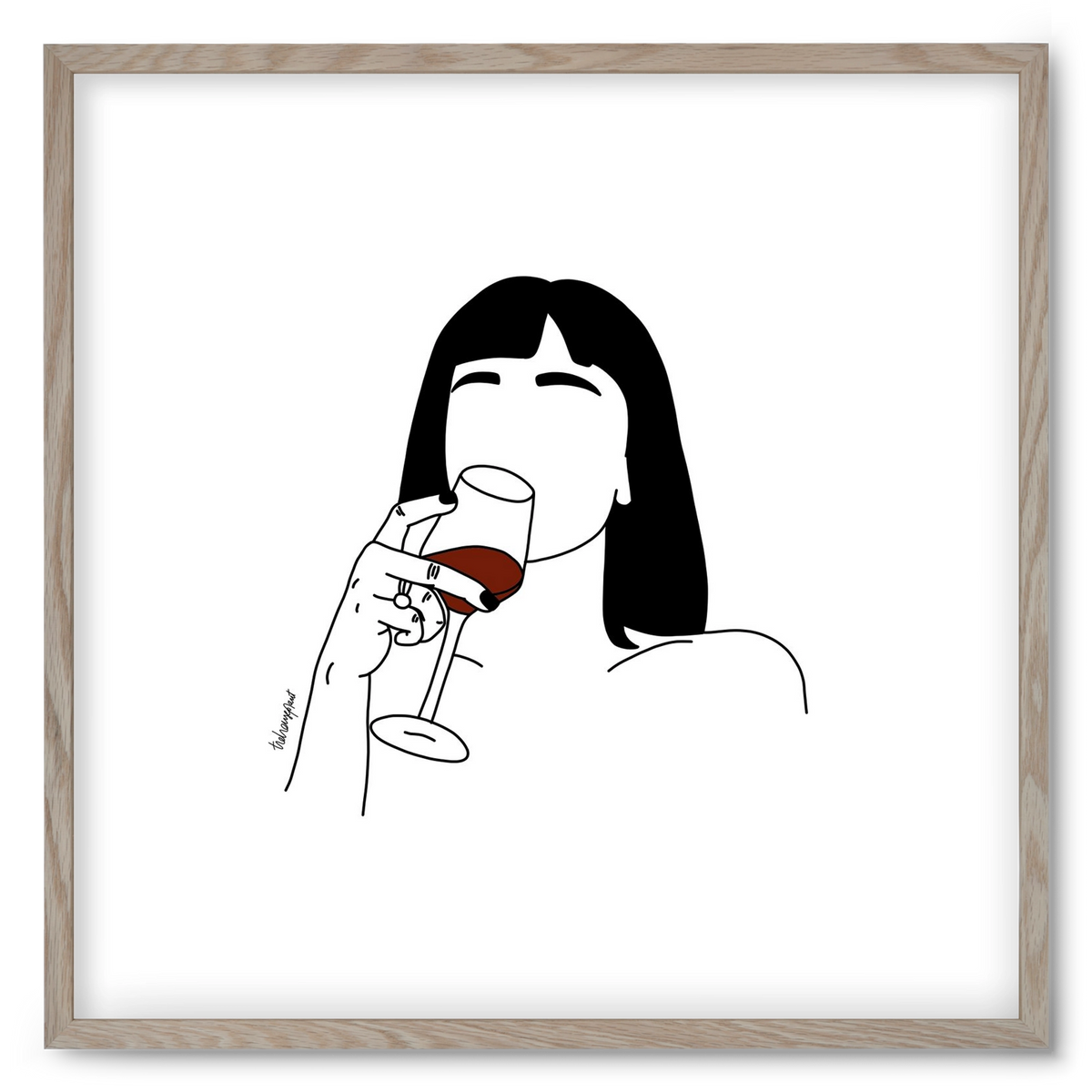 Hungarian Wine, 50x50 cm (50x50 cm), Tölgy keret