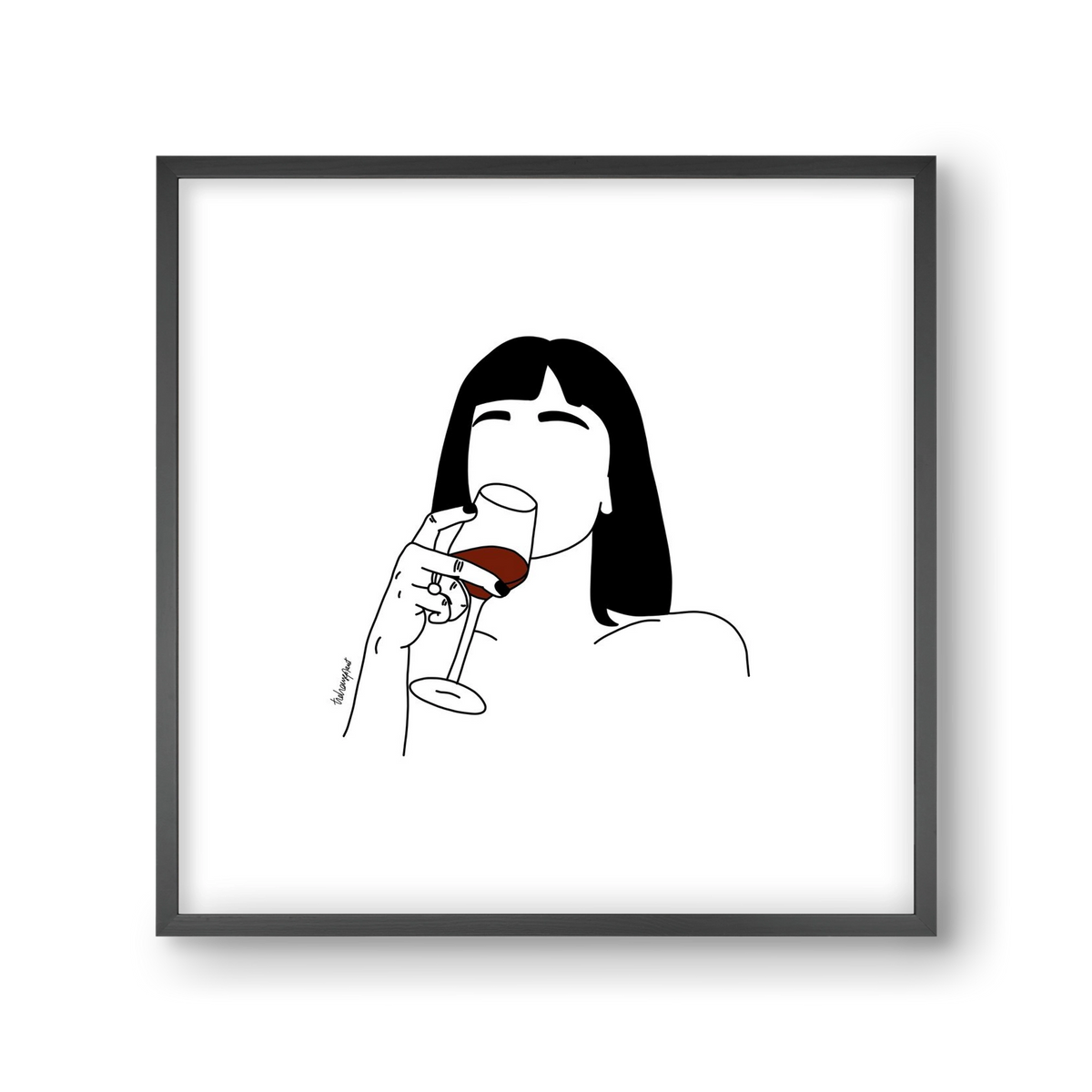 Hungarian Wine, 30x30 cm (30x30 cm), Fekete keret