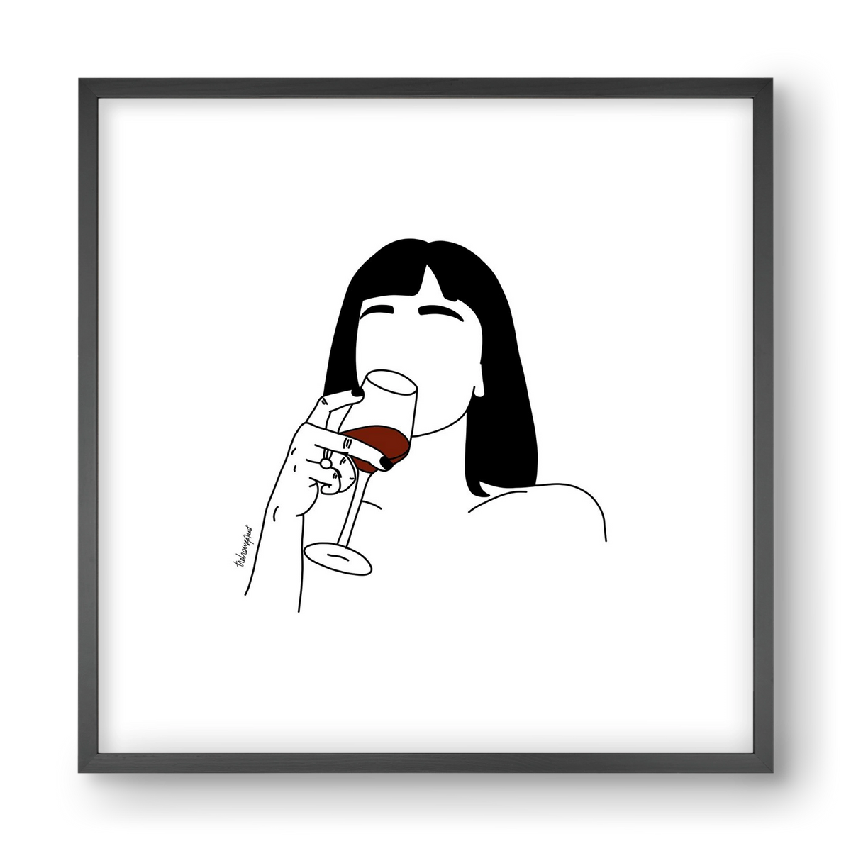 Hungarian Wine, 40x40 cm (40x40 cm), Fekete keret