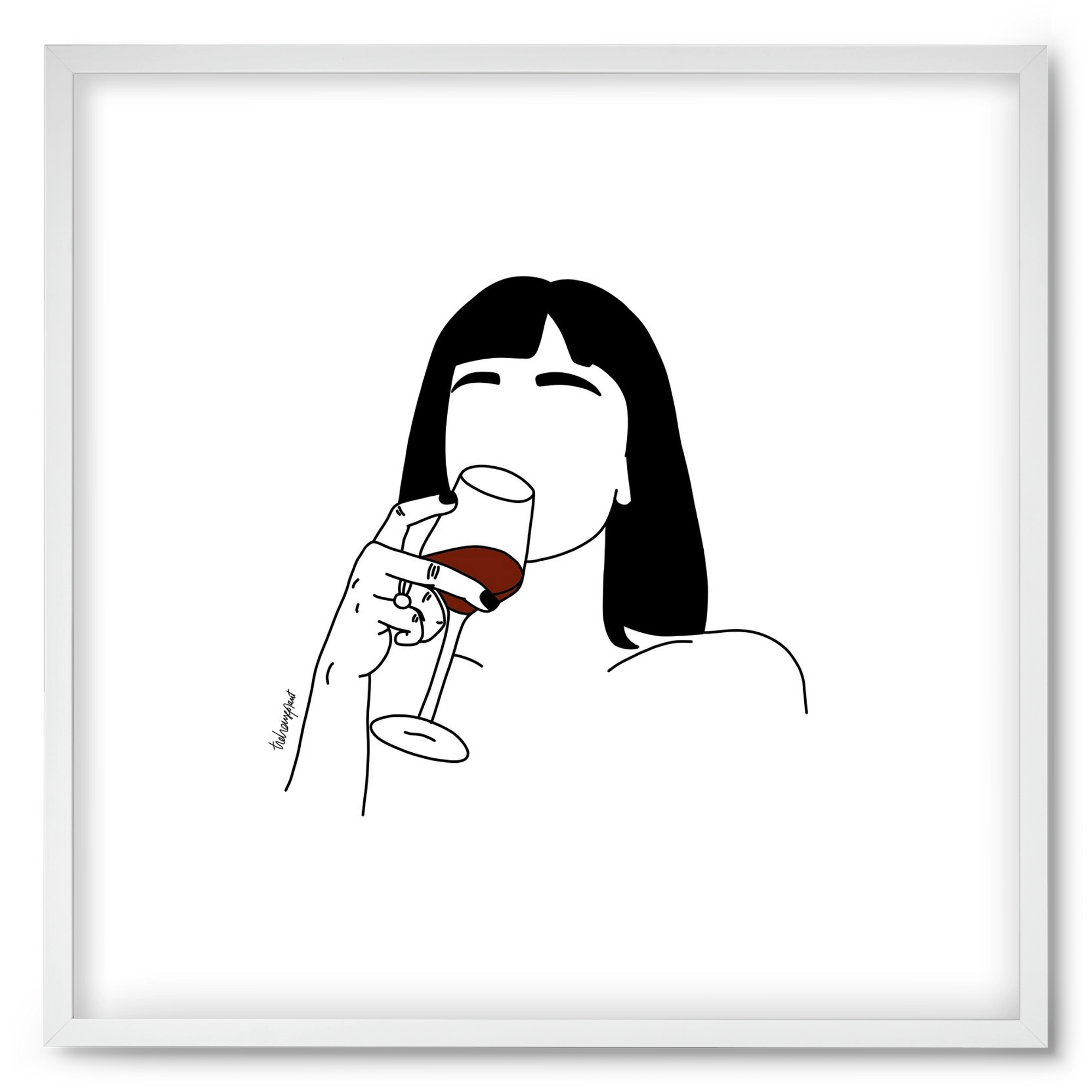 Hungarian Wine, 50x50 cm (50x50 cm), Fehér keret