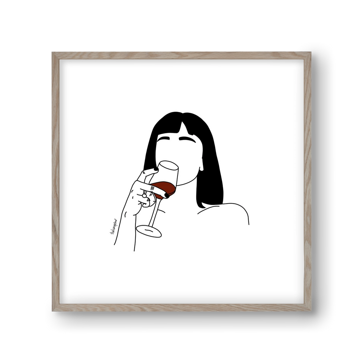 Hungarian Wine, 30x30 cm (30x30 cm), Tölgy keret