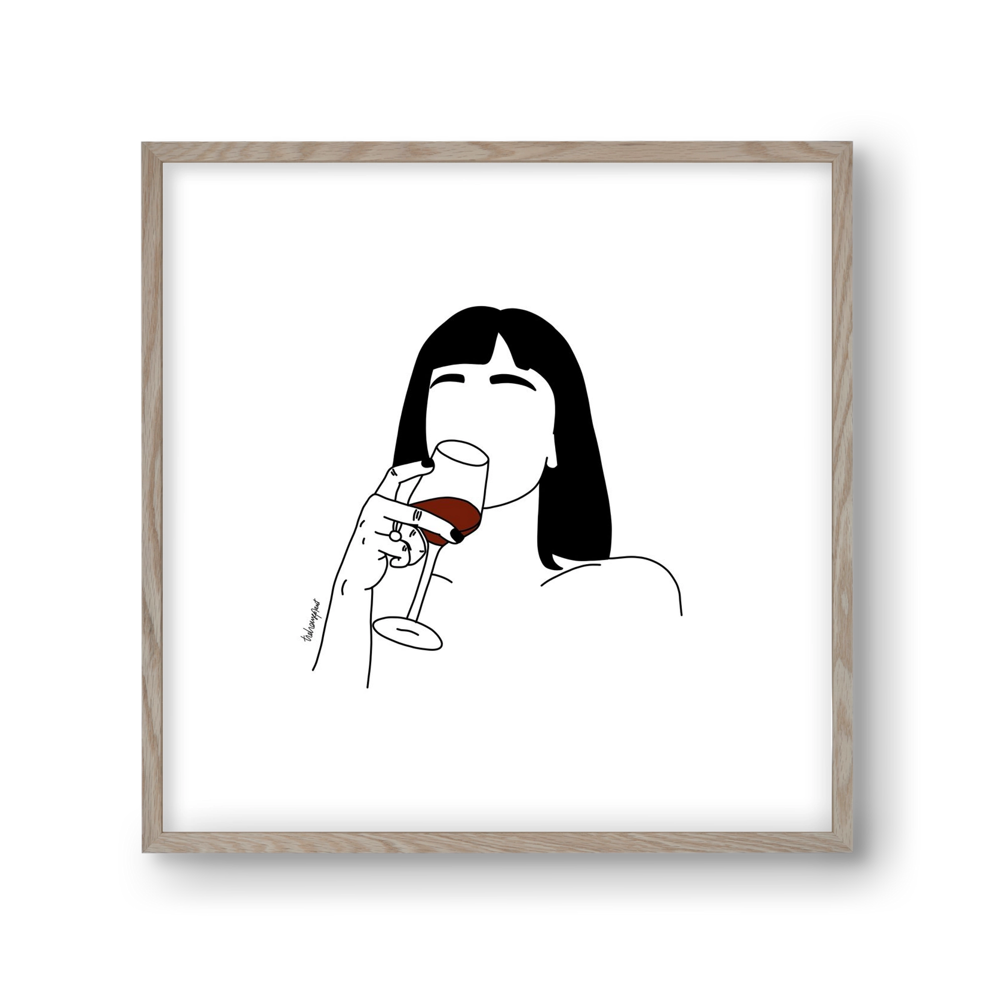 Hungarian Wine, 30x30 cm (30x30 cm), Tölgy keret