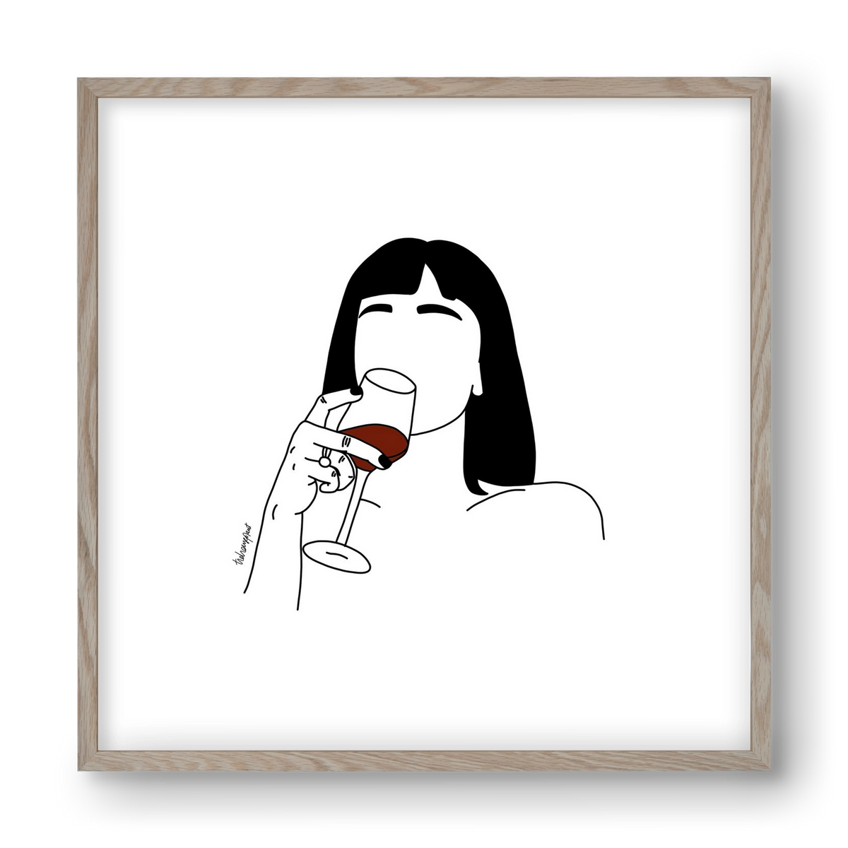 Hungarian Wine, 40x40 cm (40x40 cm), Tölgy keret