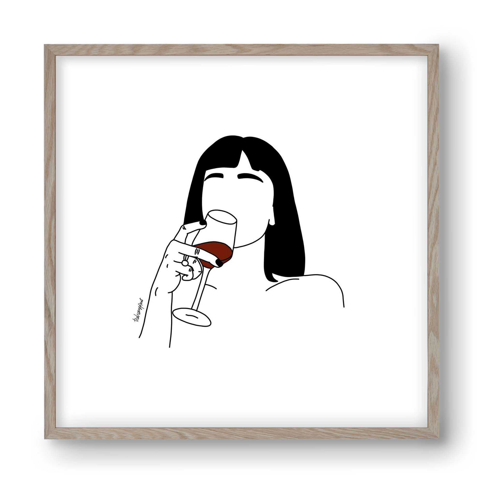 Hungarian Wine, 40x40 cm (40x40 cm), Tölgy keret