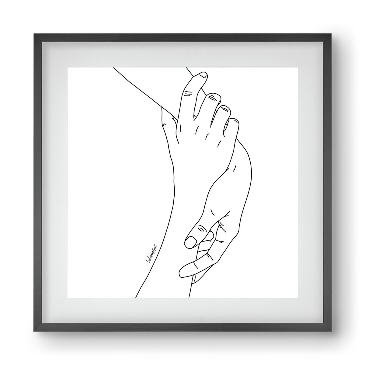 Hold My Hand, 40x40 cm (30x30 cm), Fekete keret, paszpartuval