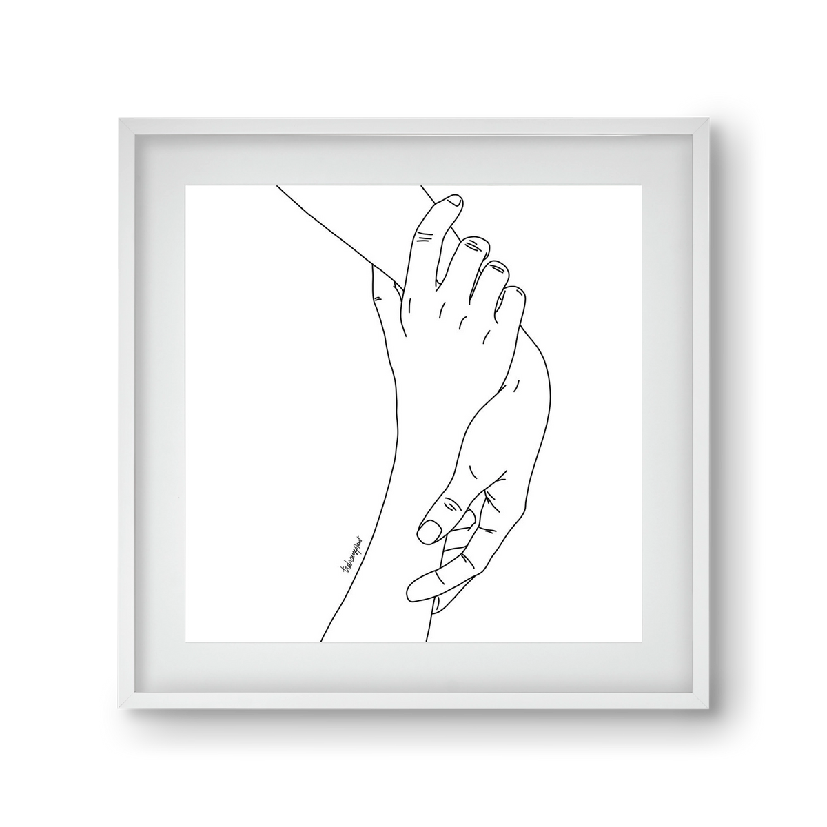 Hold My Hand, 30x30 cm (20x20 cm), Fehér keret, paszpartuval