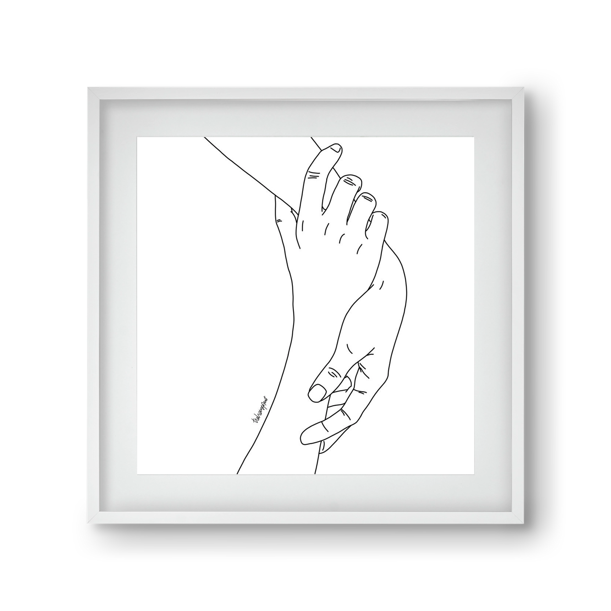 Hold My Hand, 30x30 cm (20x20 cm), Fehér keret, paszpartuval