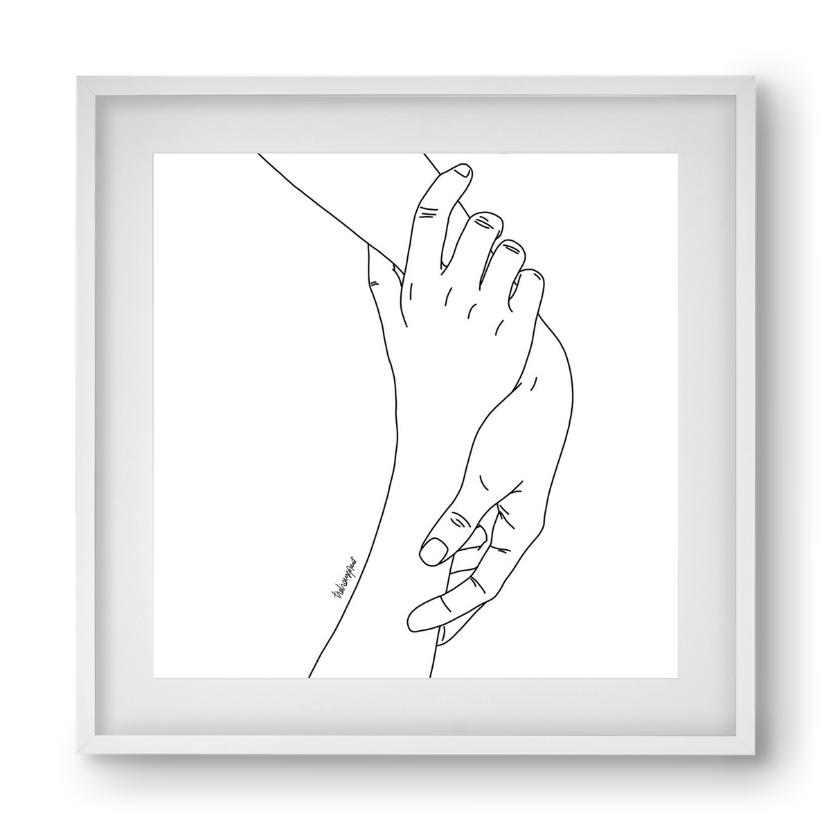 Hold My Hand, 40x40 cm (30x30 cm), Fehér keret, paszpartuval