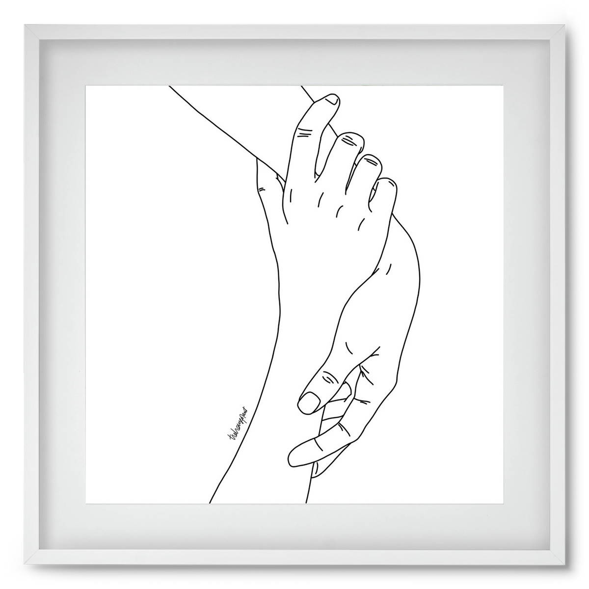 Hold My Hand, 50x50 cm (40x40 cm), Fehér keret, paszpartuval