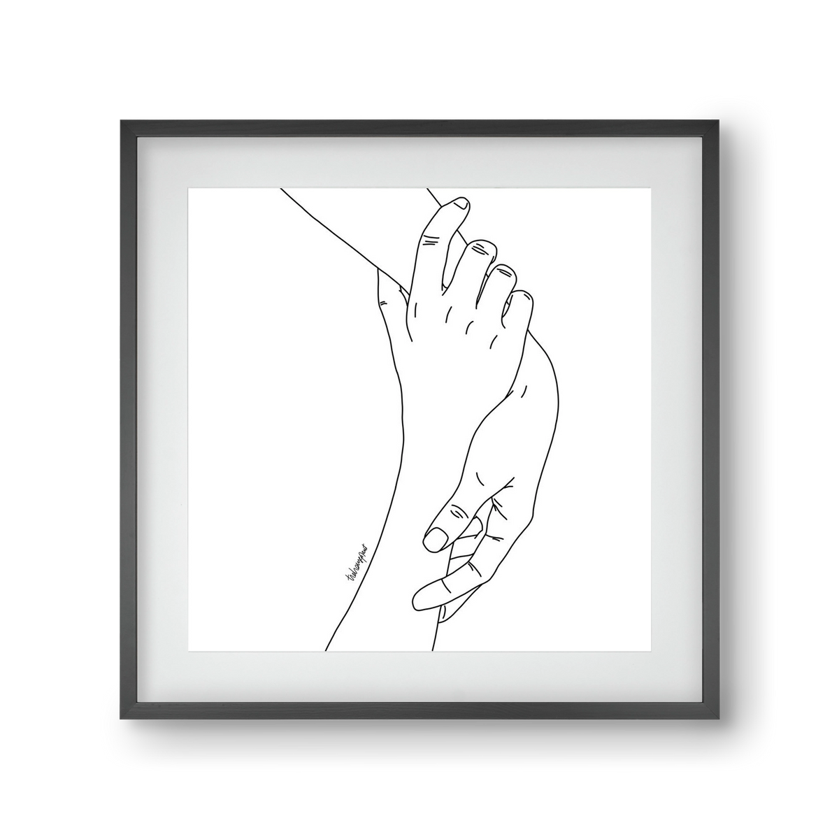 Hold My Hand, 30x30 cm (20x20 cm), Fekete keret, paszpartuval