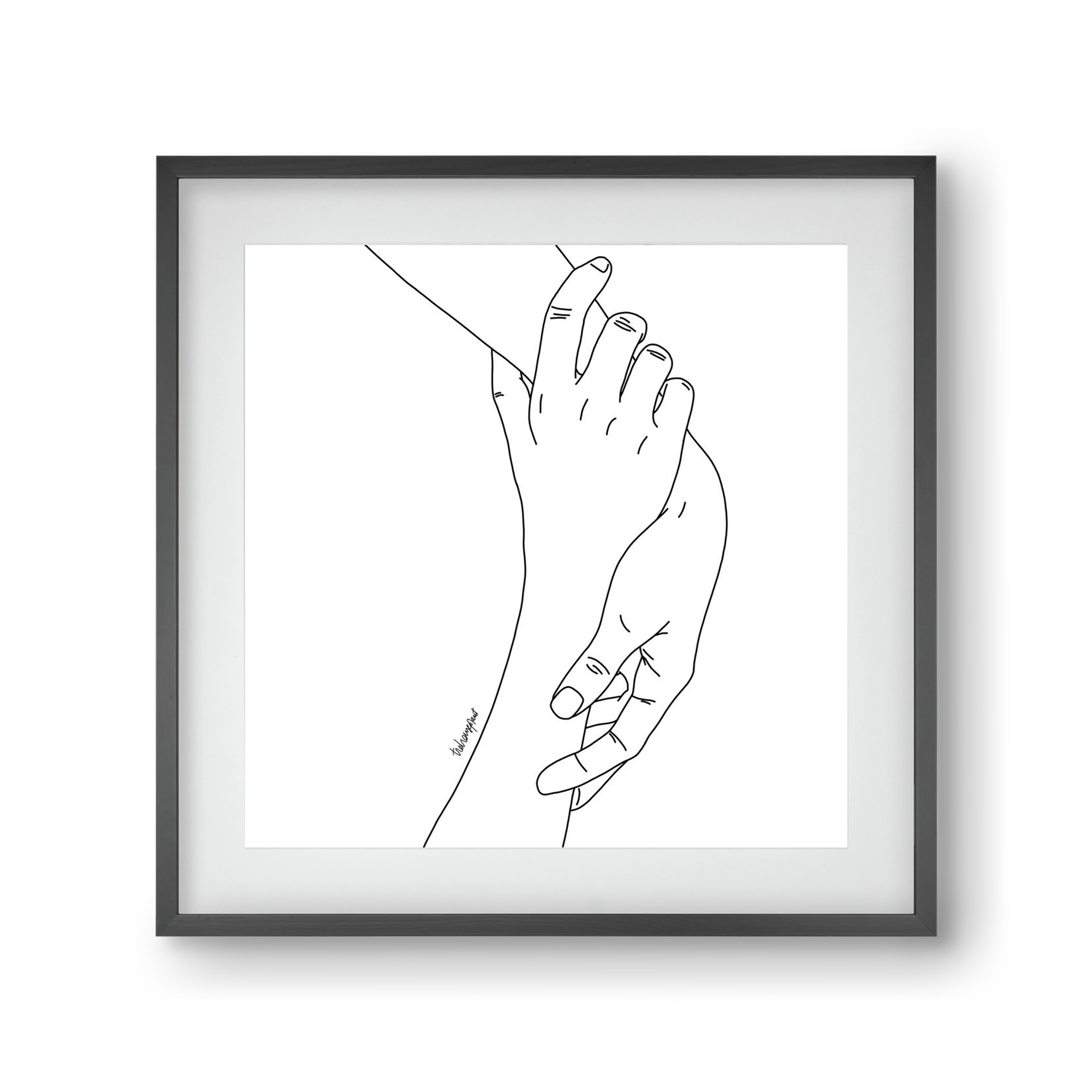 Hold My Hand, 30x30 cm (20x20 cm), Fekete keret, paszpartuval
