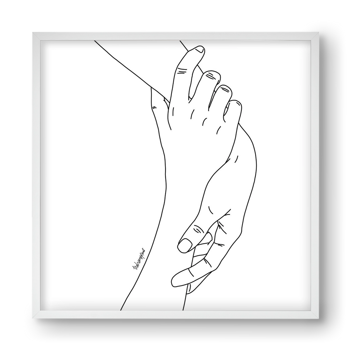 Hold My Hand, 40x40 cm (40x40 cm), Fehér keret
