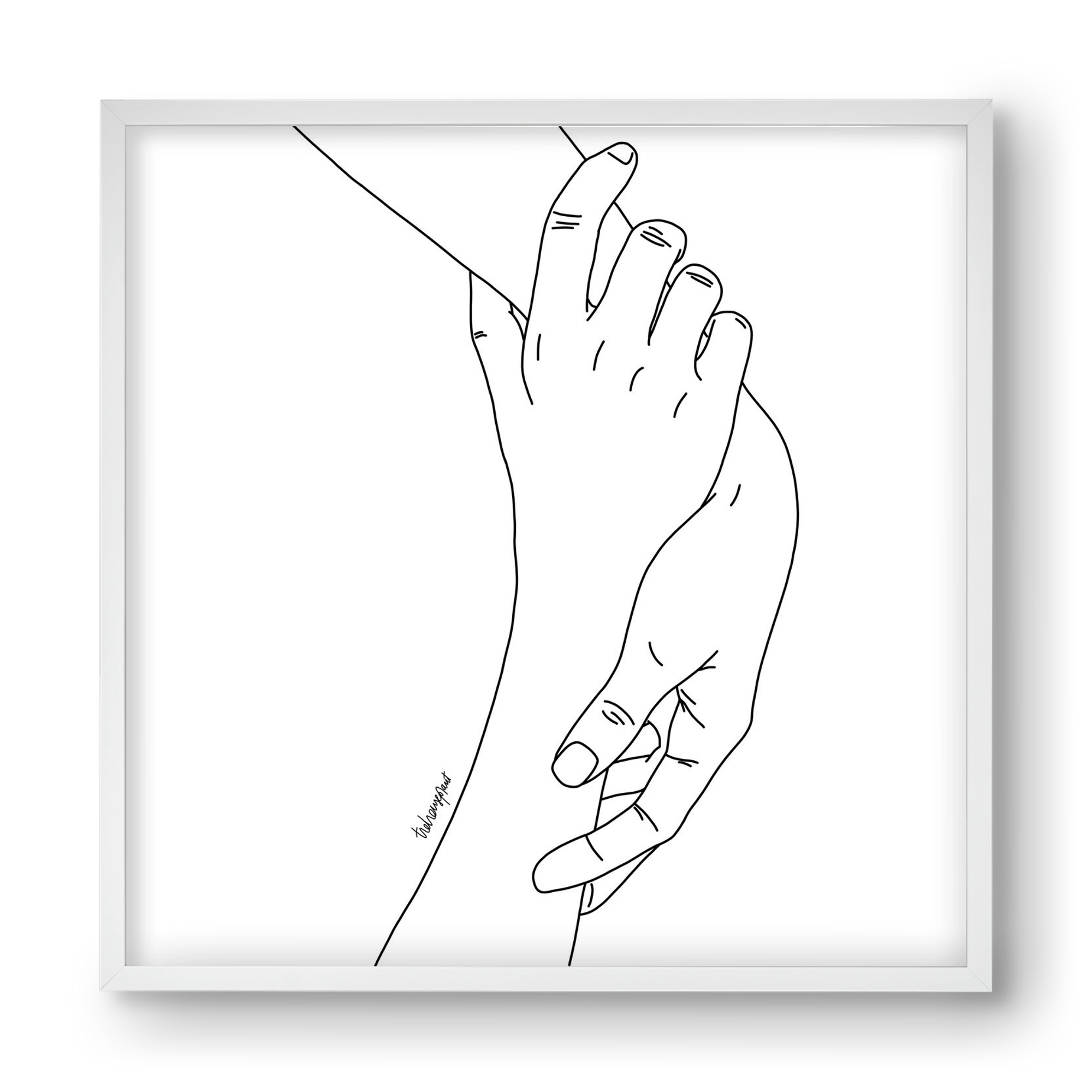 Hold My Hand, 40x40 cm (40x40 cm), Fehér keret