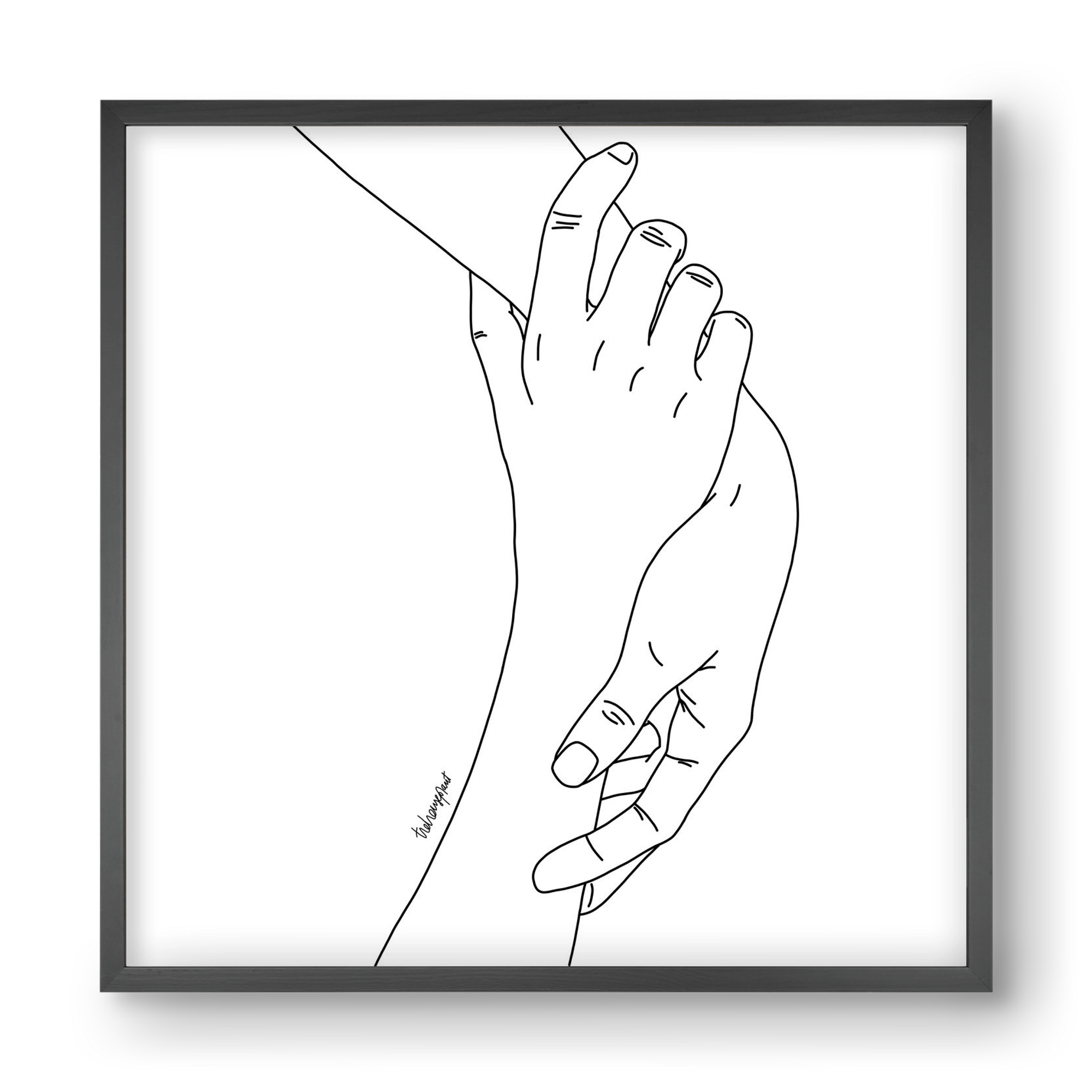 Hold My Hand, 40x40 cm (40x40 cm), Fekete keret