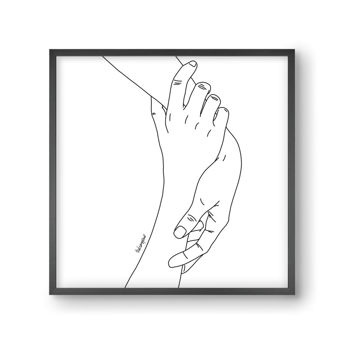 Hold My Hand, 30x30 cm (30x30 cm), Fekete keret
