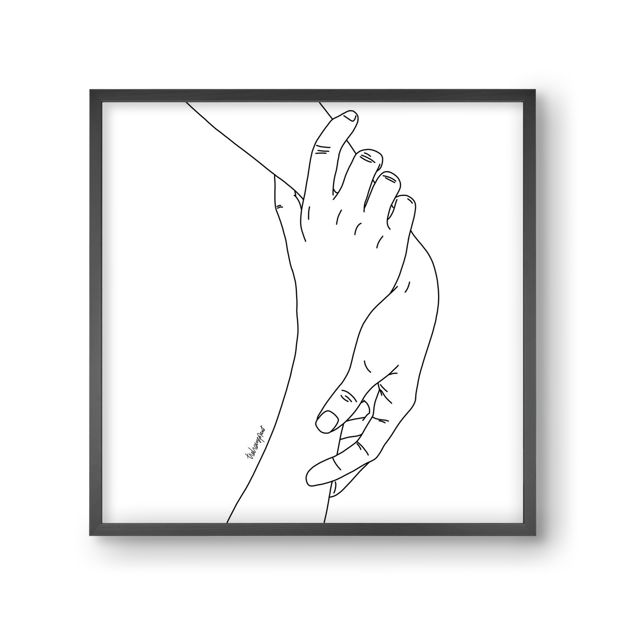 Hold My Hand, 30x30 cm (30x30 cm), Fekete keret