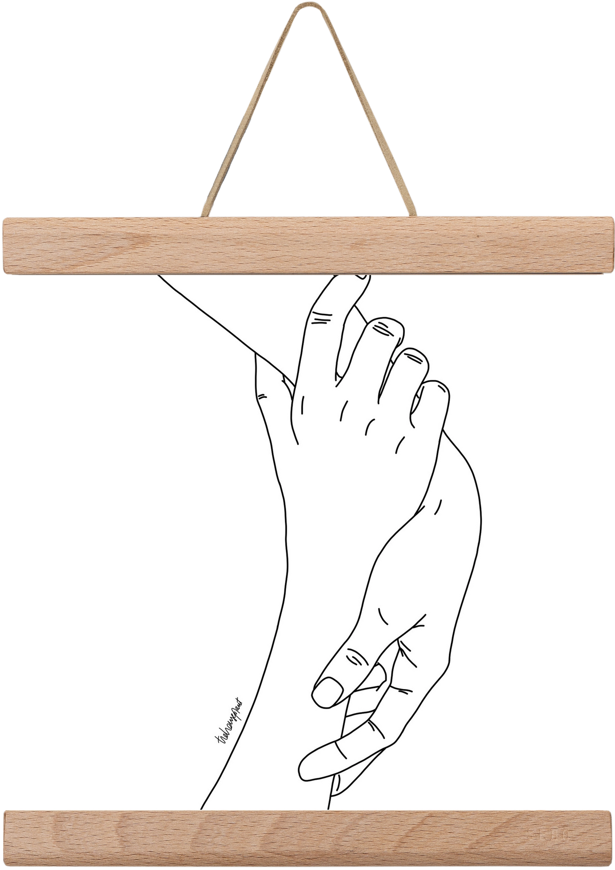 Hold My Hand, 20x20 cm (20x20 cm), Tölgy akasztó