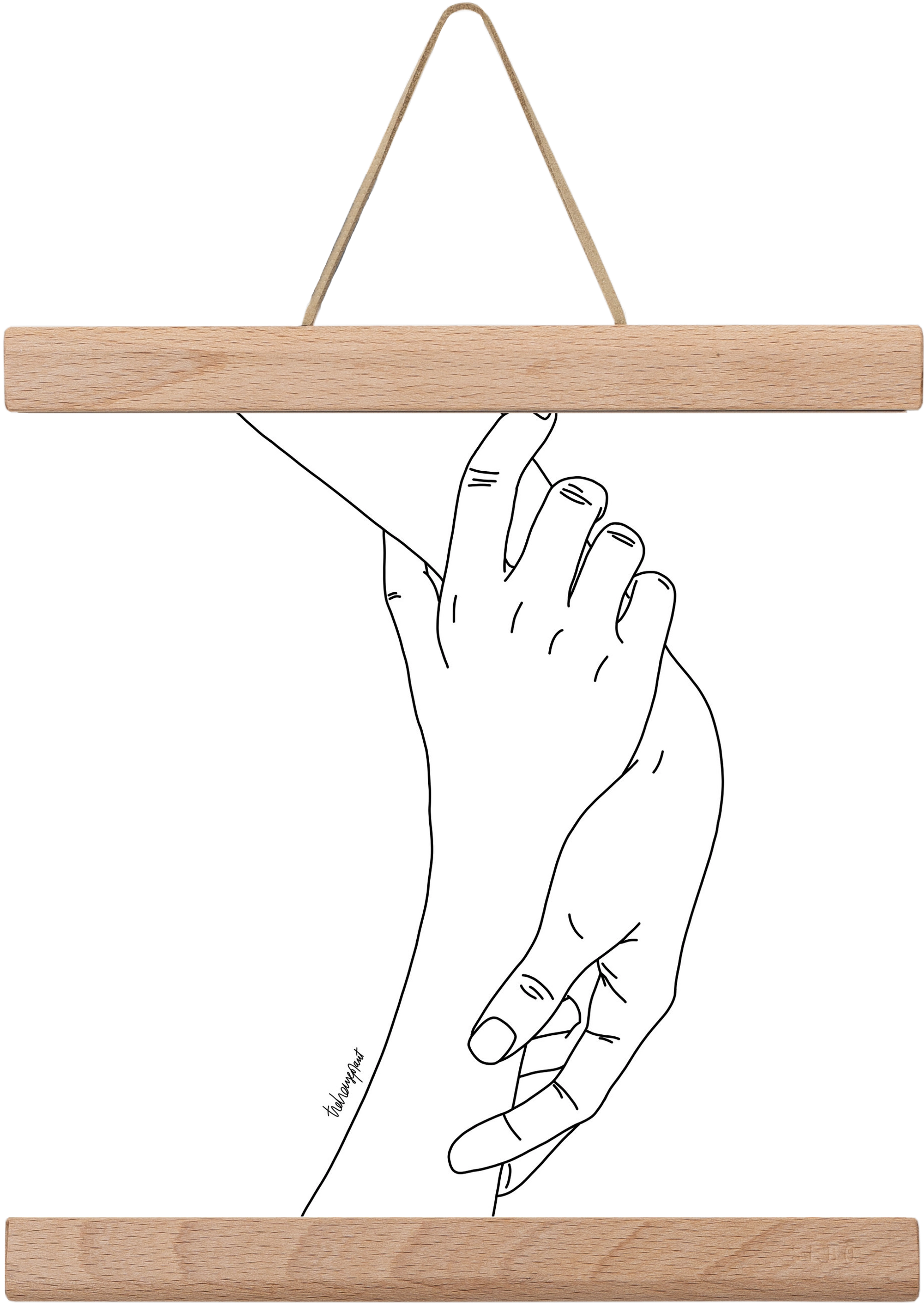 Hold My Hand, 20x20 cm (20x20 cm), Tölgy akasztó