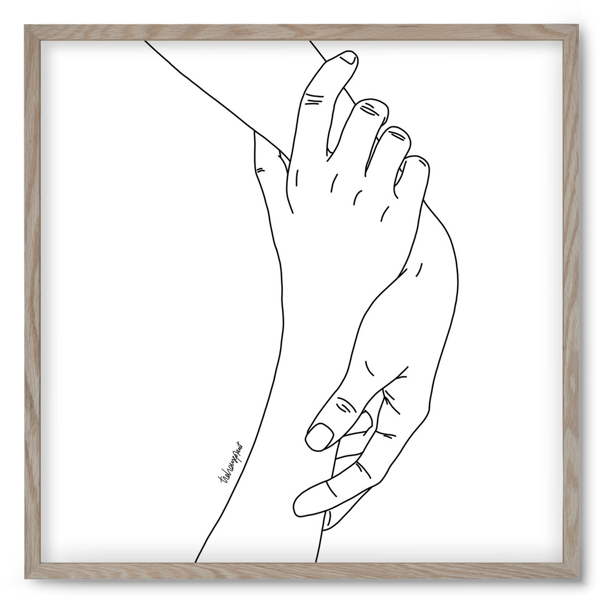 Hold My Hand, 50x50 cm (50x50 cm), Tölgy keret
