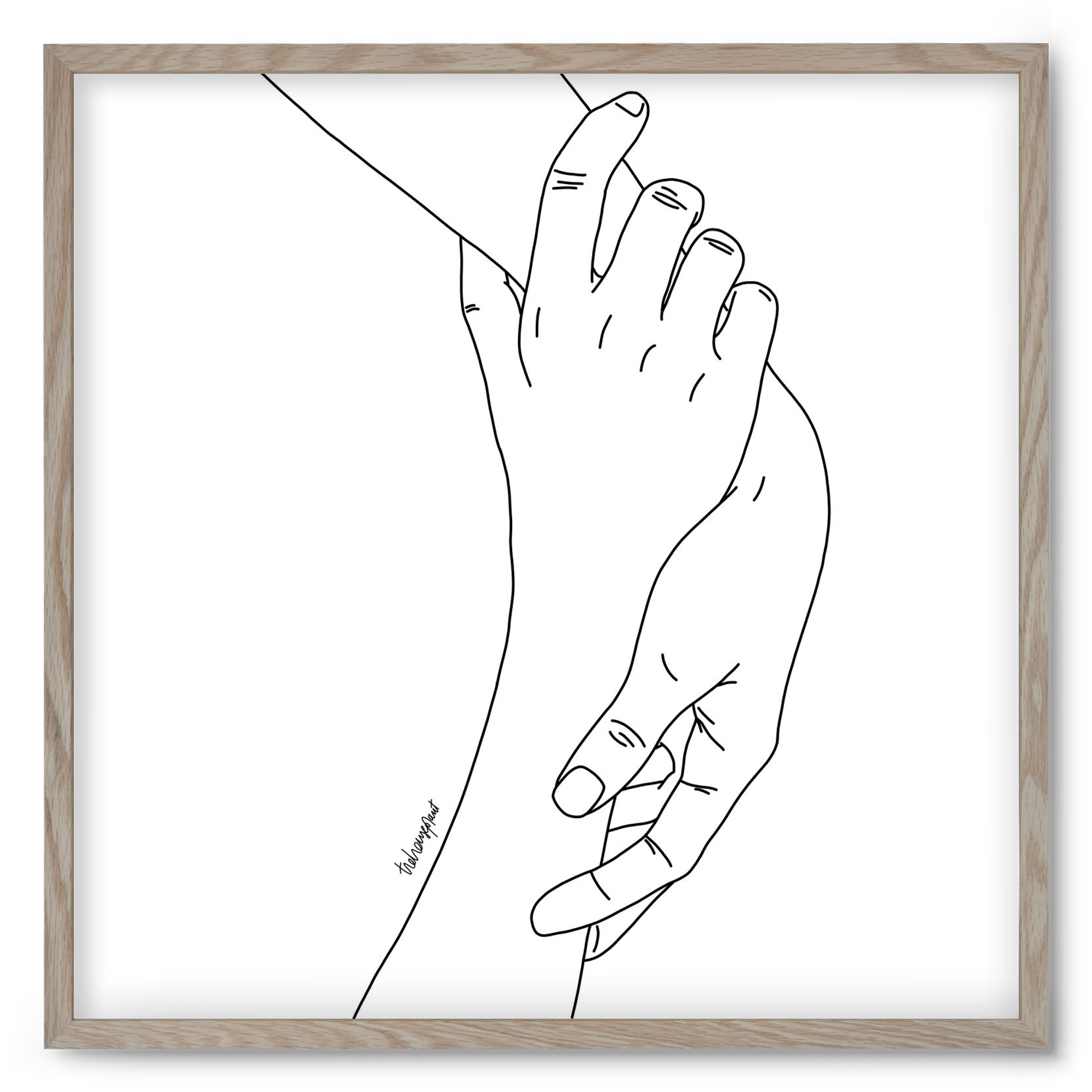 Hold My Hand, 50x50 cm (50x50 cm), Tölgy keret