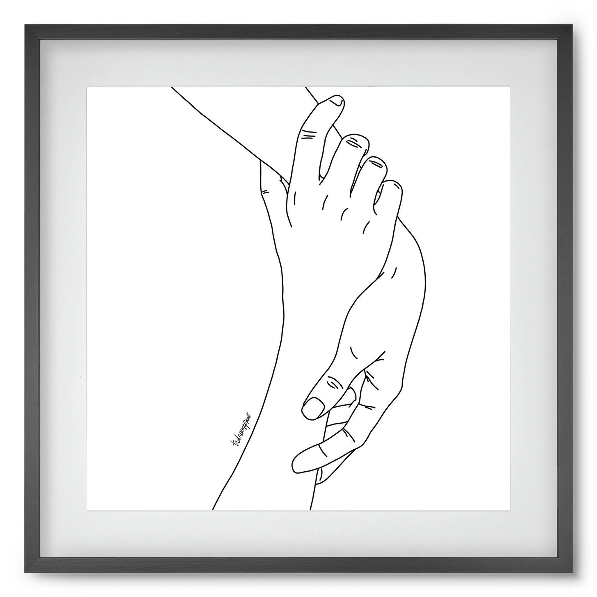 Hold My Hand, 50x50 cm (40x40 cm), Fekete keret, paszpartuval