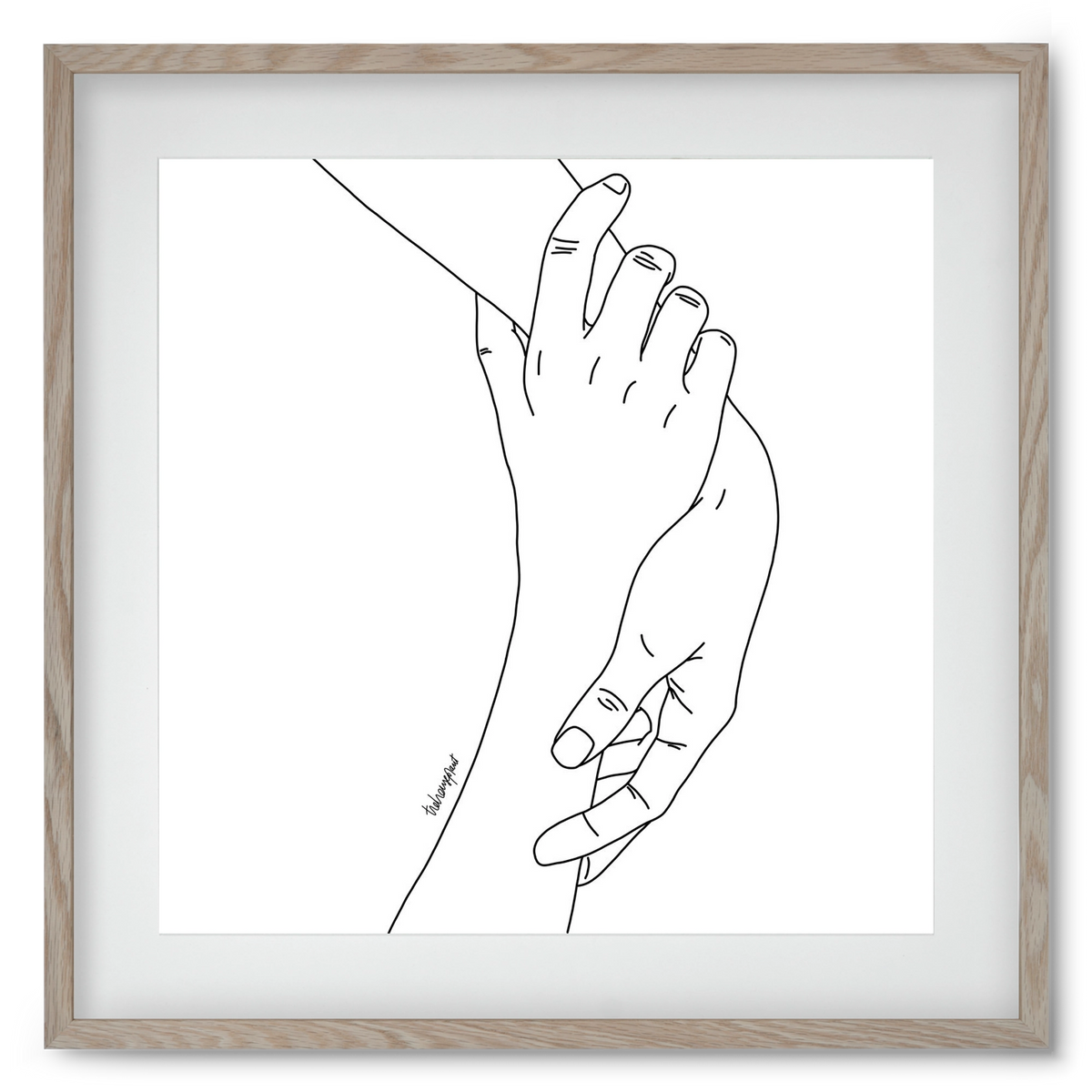 Hold My Hand, 50x50 cm (40x40 cm), Tölgy keret, paszpartuval