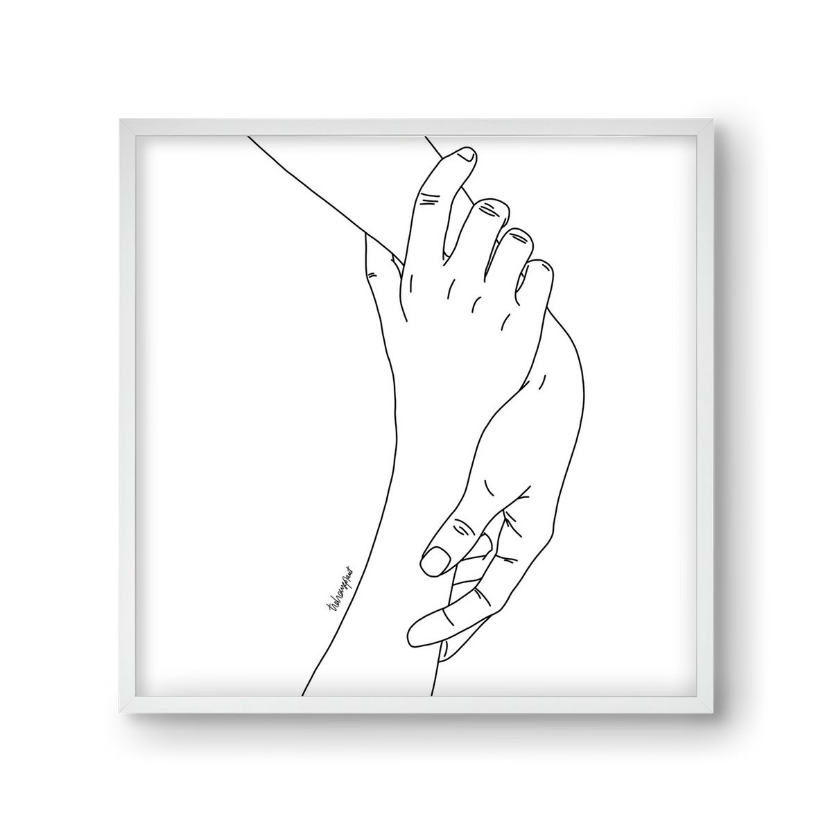 Hold My Hand, 30x30 cm (30x30 cm), Fehér keret