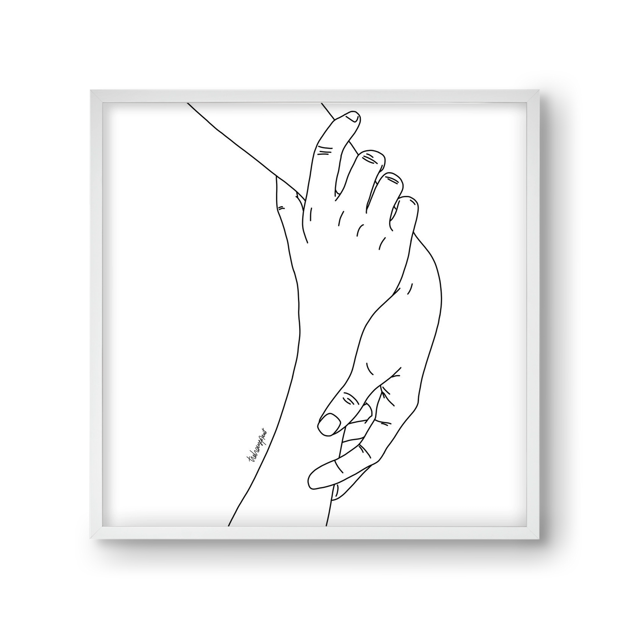 Hold My Hand, 30x30 cm (30x30 cm), Fehér keret