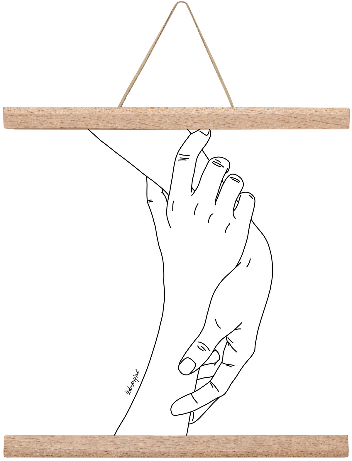 Hold My Hand, 30x30 cm (30x30 cm), Tölgy akasztó