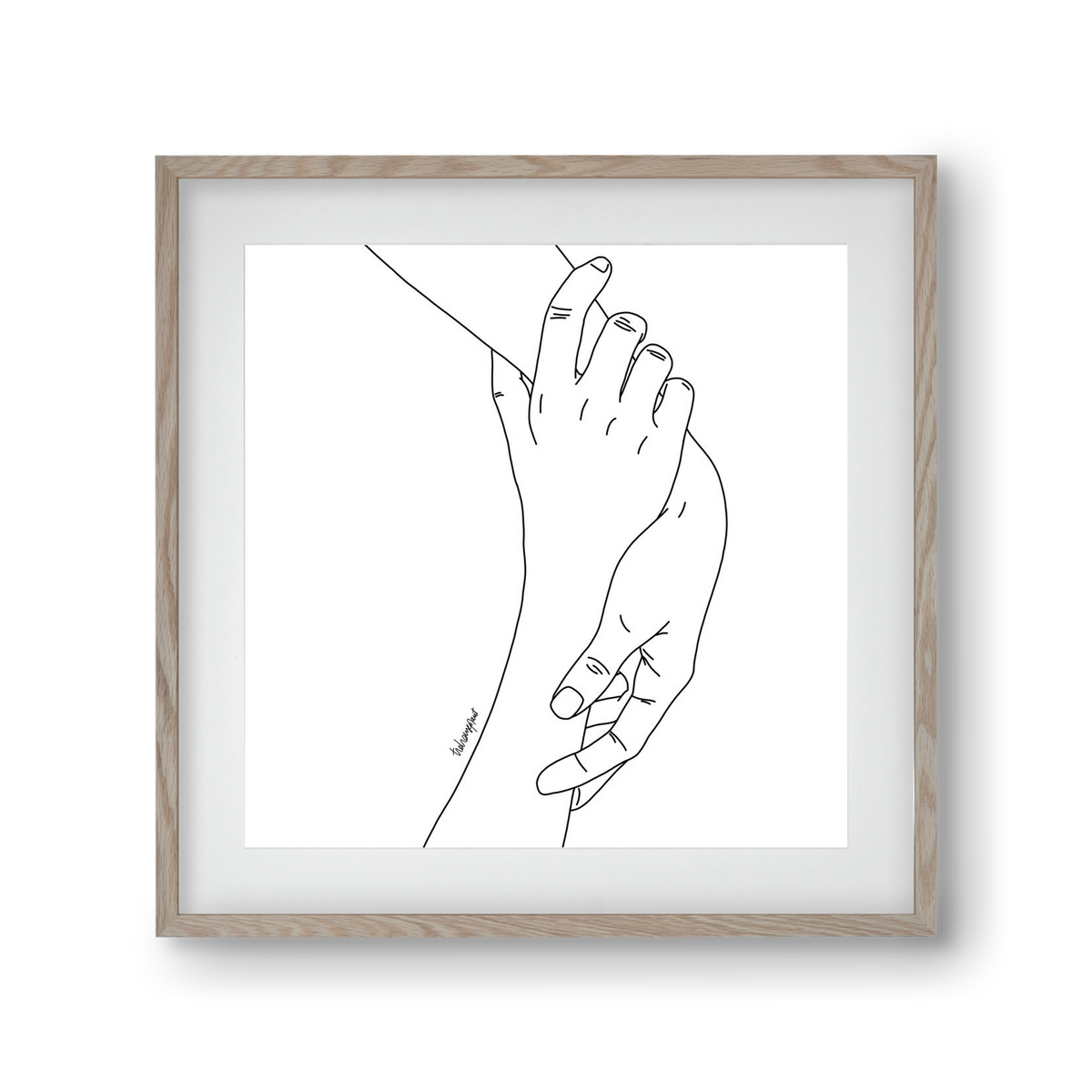 Hold My Hand, 30x30 cm (20x20 cm), Tölgy keret, paszpartuval